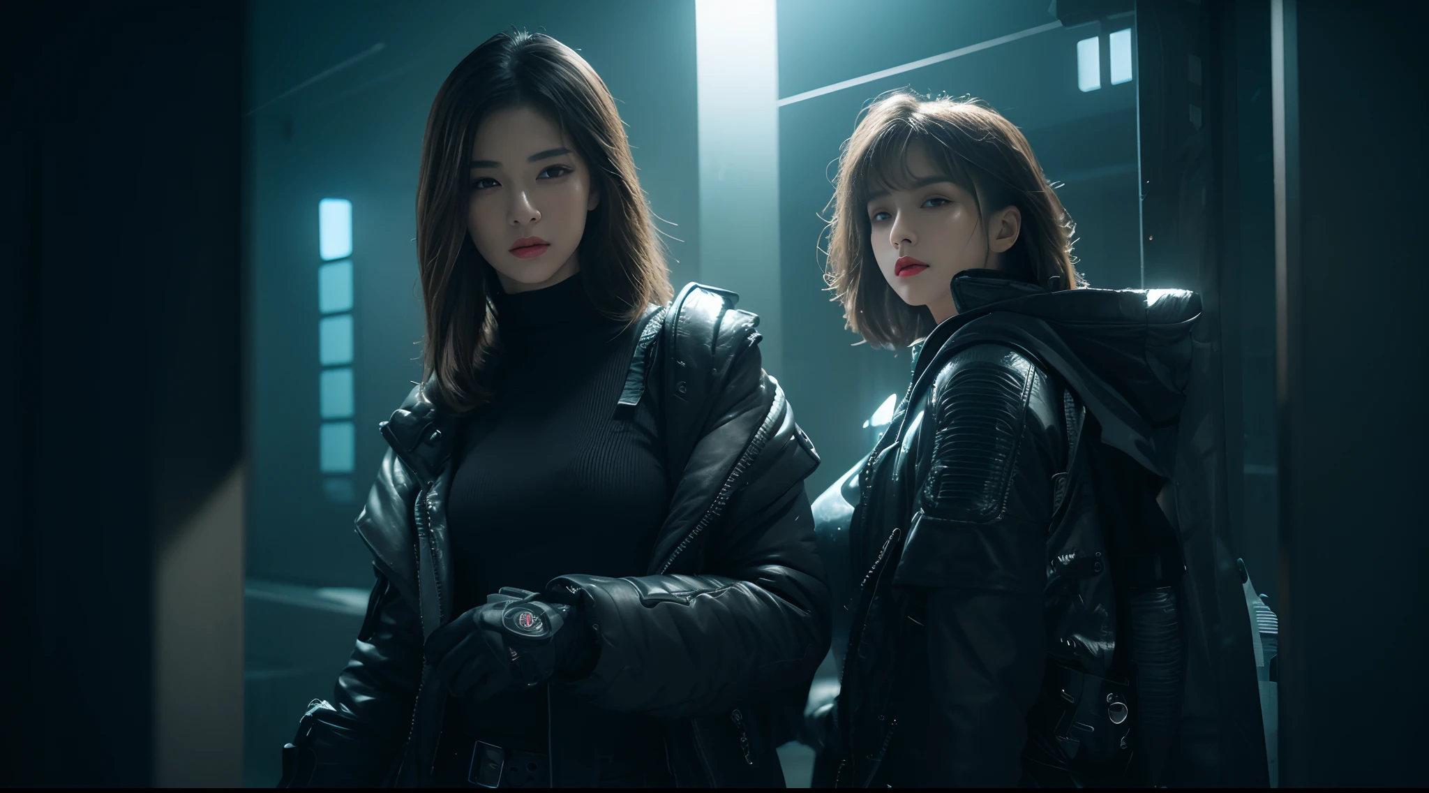 3D, A beautiful cyberpunk female image,hdr(HighDynamicRange),Ray traching,NVIDIA RTX,Hyper-Resolution,Unreal 5,Subsurface scattering、PBR Texture、post-proces、Anisotropy Filtering、depth of fields、maximum definition and sharpness、Many-Layer Textures、Albedo e mapas Speculares、Surface coloring、Accurate simulation octane rendering of light-material interactions、Two-colored light、largeaperture、Low ISO、White balance、the rule of thirds、8K raw data、blackstockings