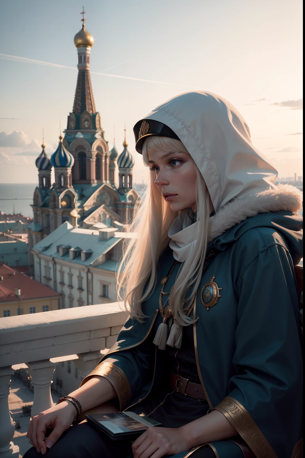 close-up photo, St. Petersburg and residents in the distant future