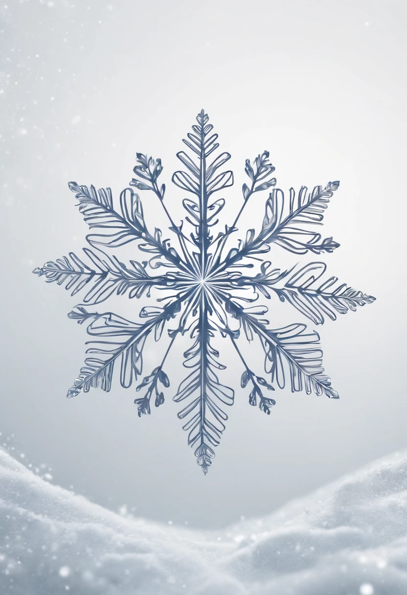 an logo with a snowflake, minimalist, white background, hd, best quality