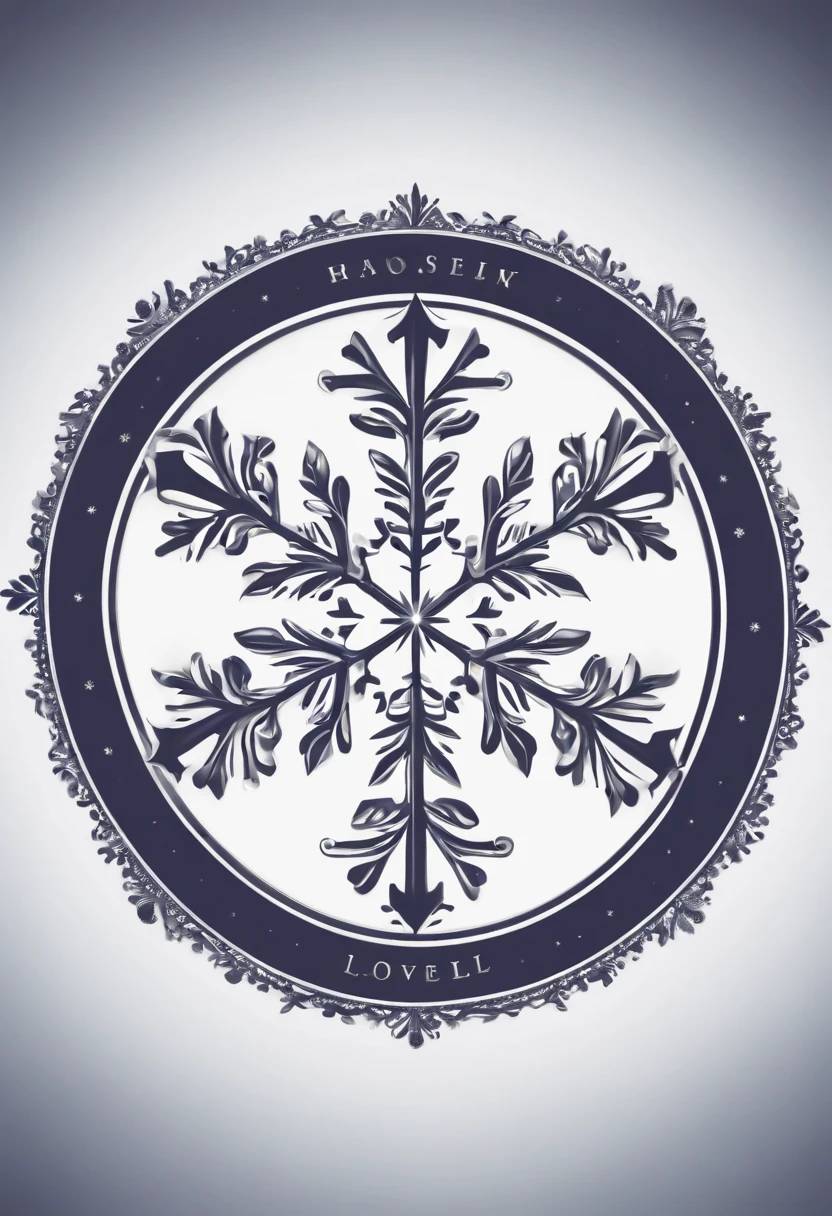 an logo with a snowflake, minimalist, white background, hd, best quality