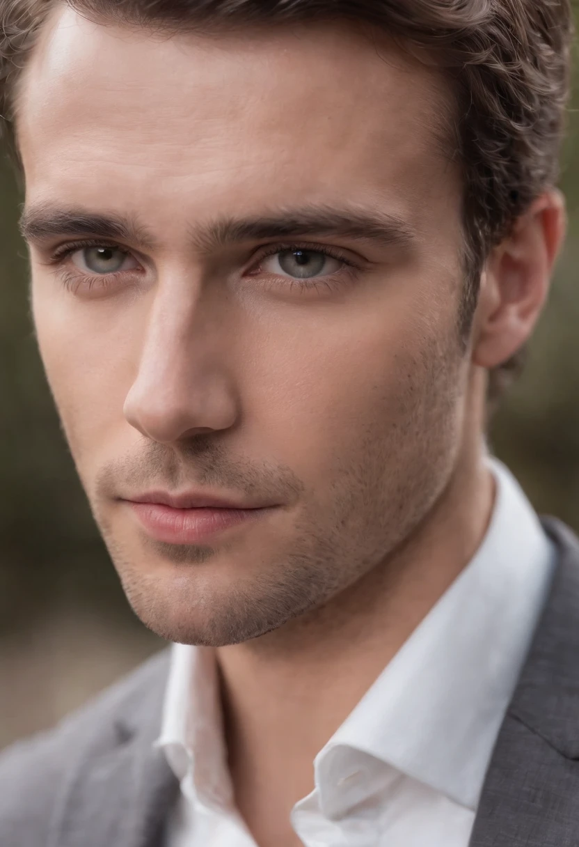 Ombres sensuelles: The enigmatic handsome man look - Immerse yourself in sensual shadows with an extreme close-up that highlights striking eyes and short, curly brown hair, (shaven:1.3). The mastery of light and shadow adds depth to its masculine aspect in this dramatic composition... Captured with a Fujifilm GFX 100S and a Fujinon GF 63mm f/2.Objectif 8 R WR --ar 9:16 --s 350 --c 10 --style brut