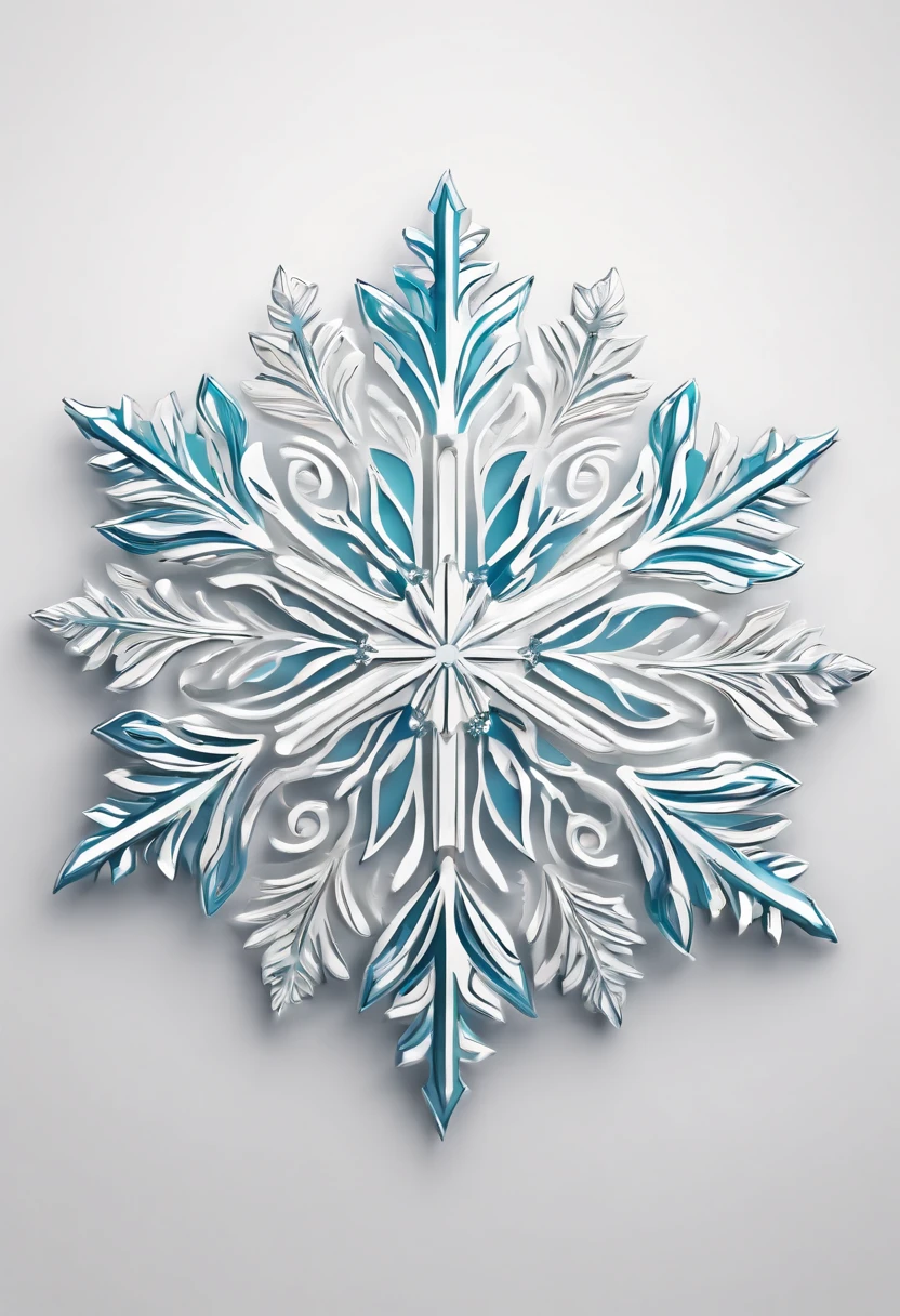 an logo with a snowflake, minimalist, white background, hd, best quality, 2d art, vetor art