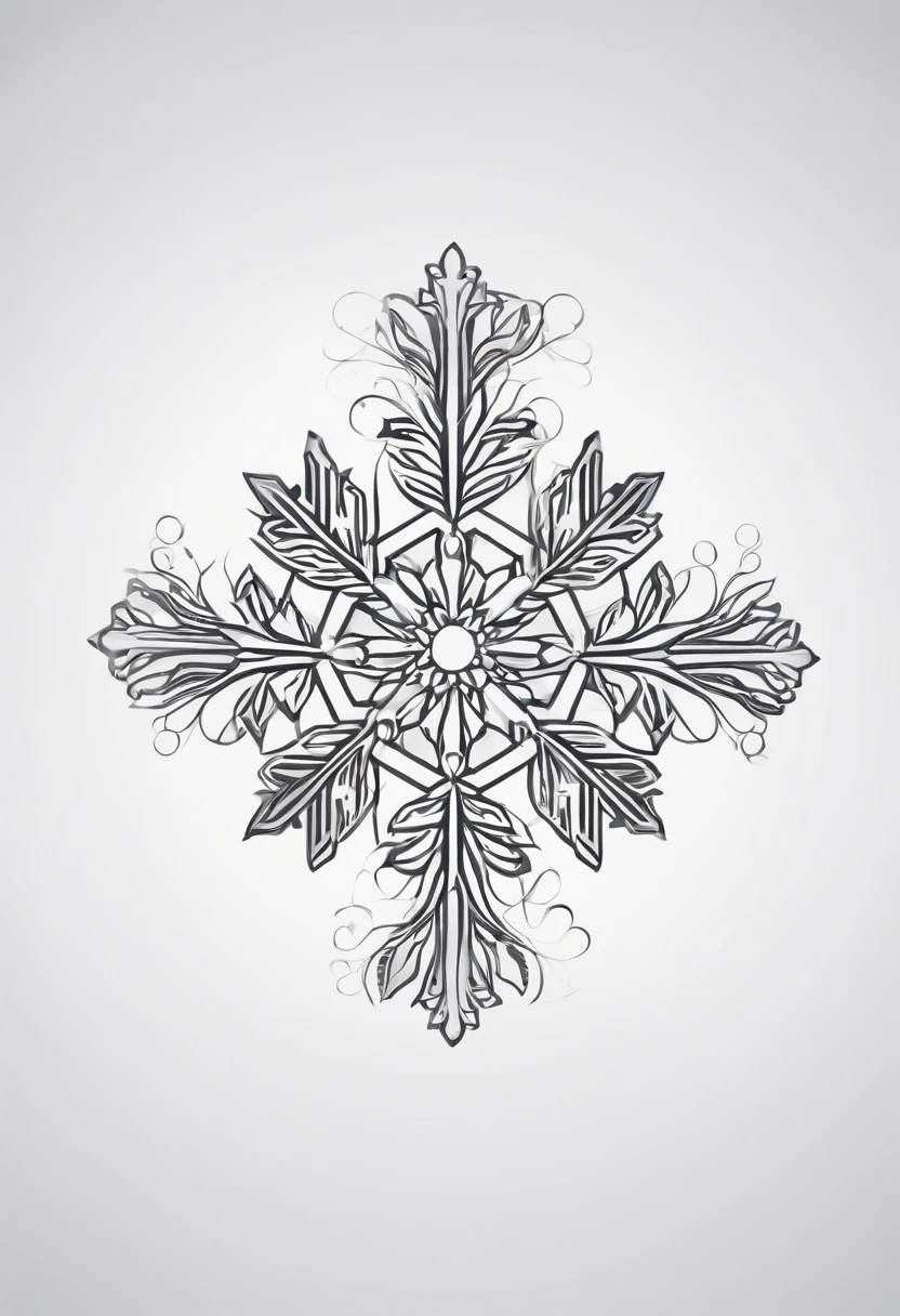 an logo with a snowflake, minimalist, white background, hd, best quality, 2d art, vetor art