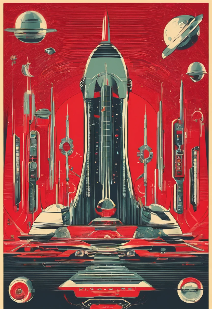 red background