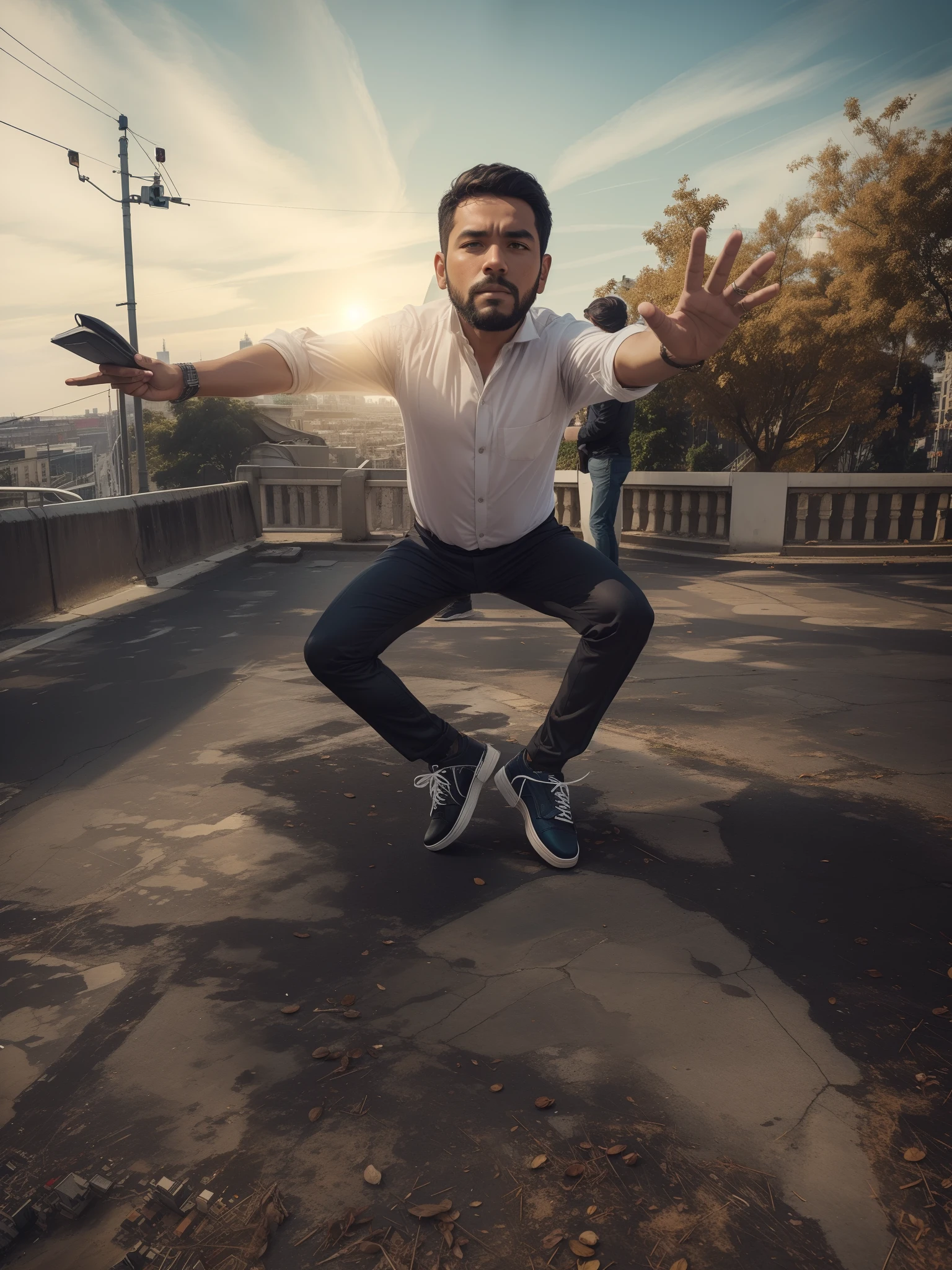 Change this man background,city , change this man outfit, photography