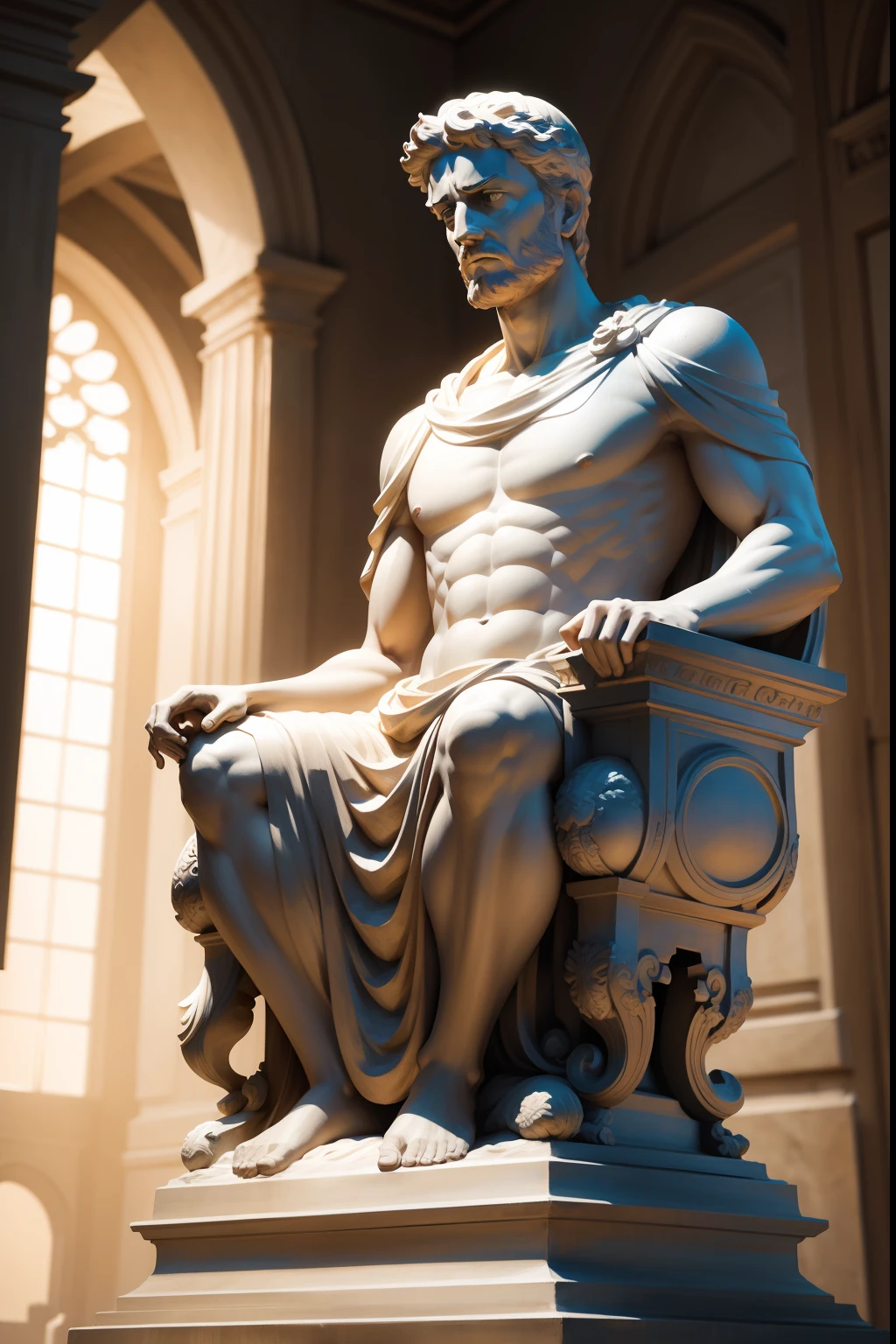 stoic statue, realism, 4k