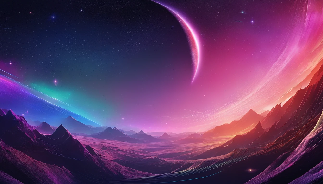 "(Fundo de Estrelas: 1.4),(planeta terra e a lua),(Realistic high definition image 1.3),(papel de parede),(Spectrum in the rainbow around 1.2)( efeito de luz de filme, 4k)(ultradetalhada)"