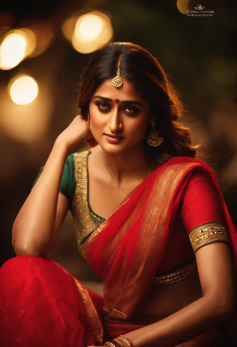 ileana d'cruz with sari, proper bengali look, red bindi, without jewellery,