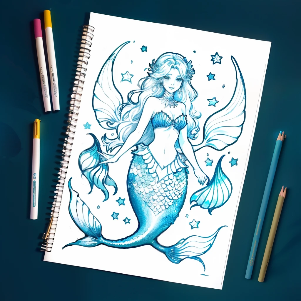 A mermaid coloring page