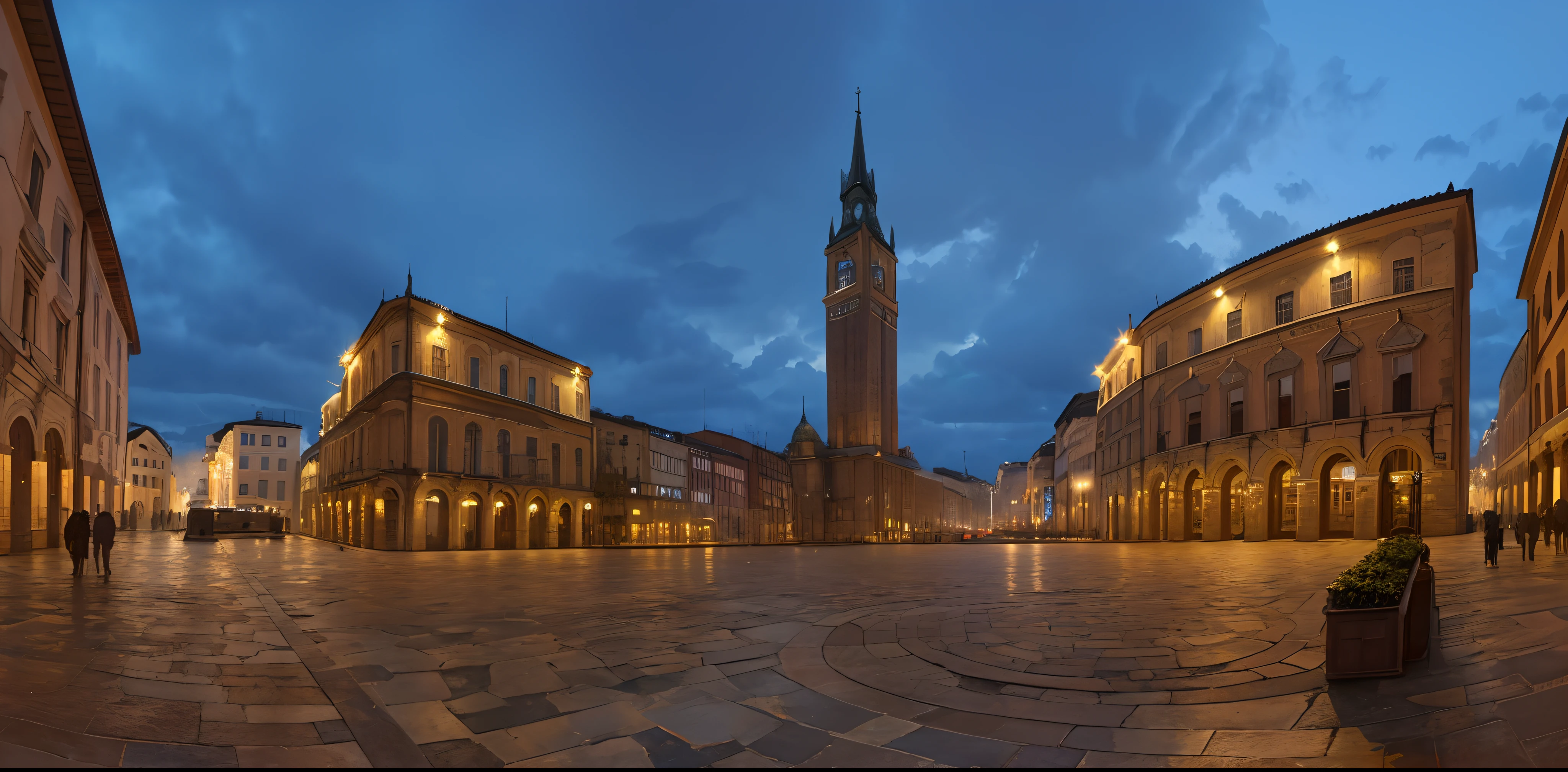 (masterpiece: 1.3), a photo of a city square of the future, postapocaliptic scenario, distopic, dramatic sky