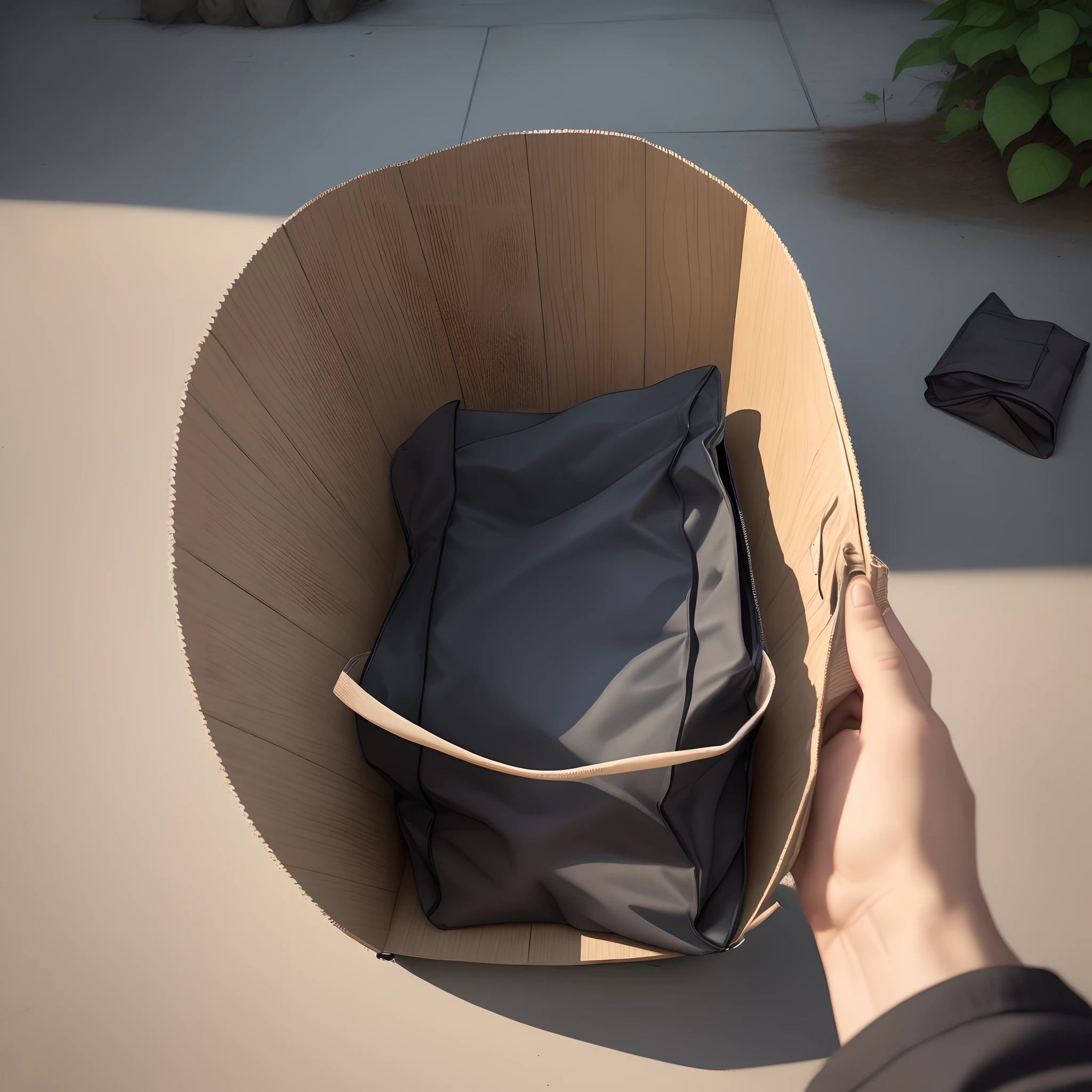 unlabeled charcoal bag