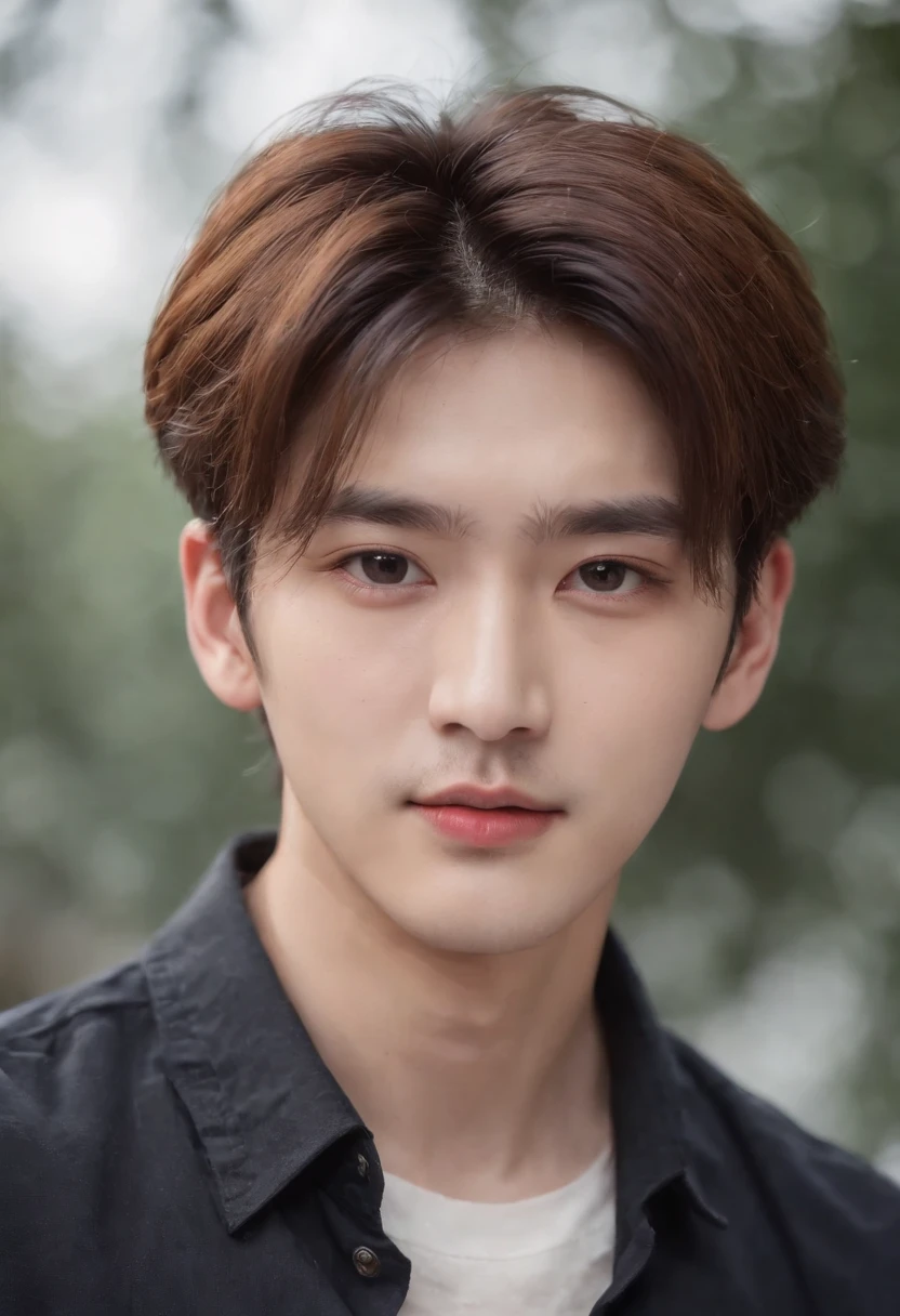um homem com um colar e uma blusa, Standing facing min,  de um fundo branco, Cai Xukun, Yanjun Chengt, , ele tem cabelos castanhos curtos e cacheados, Inspirado em Jeonseok Lee, he has an elongated head shape, XQC, com o mesmo penteado, solid background