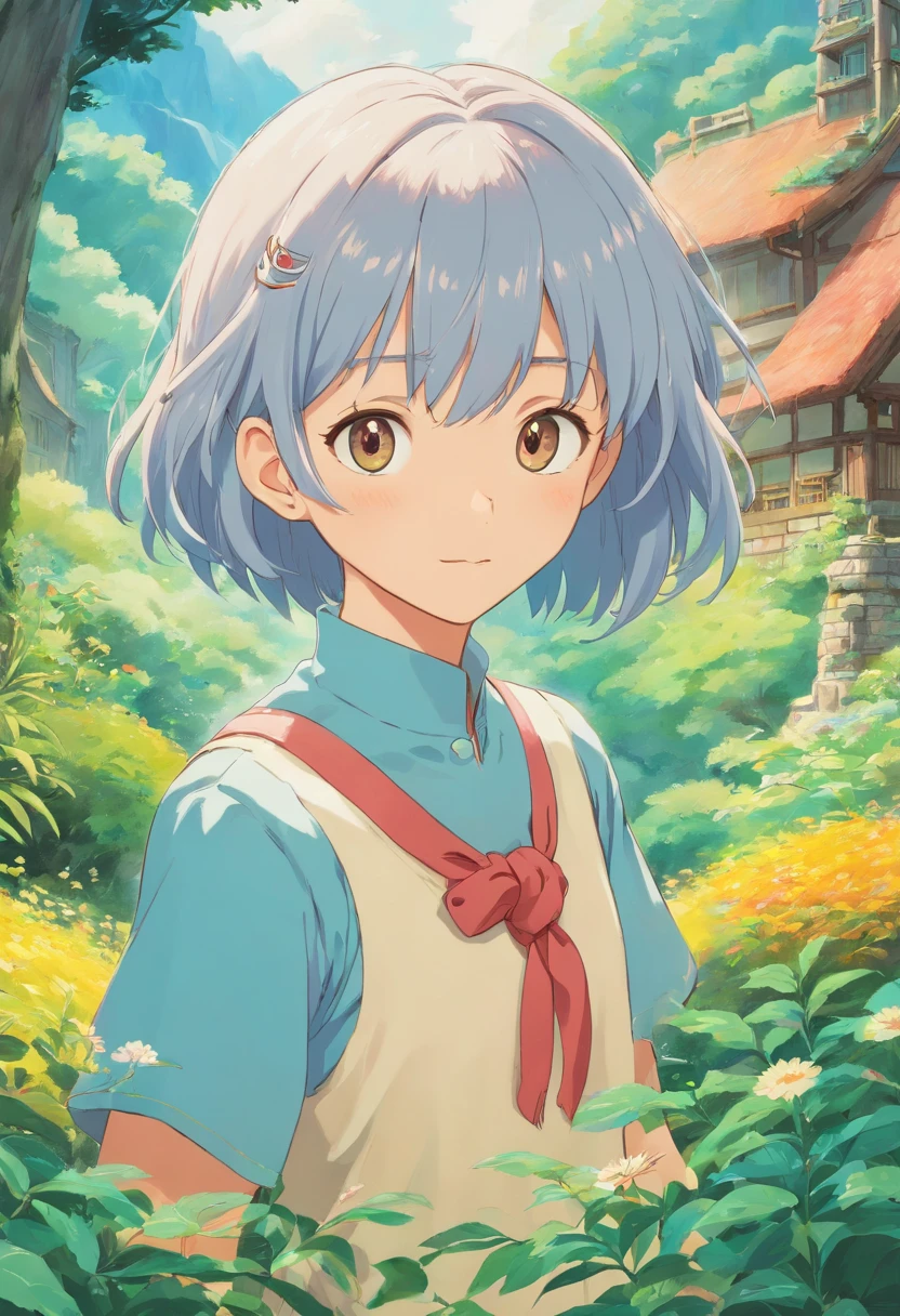 1girl, roupa: saia jeans azul, White sweater drawing flag of Japan, cabelo vermelho, cabelo longo, Saying goodbye with your hands, obra-prima, melhor qualidade, altamente detalhado