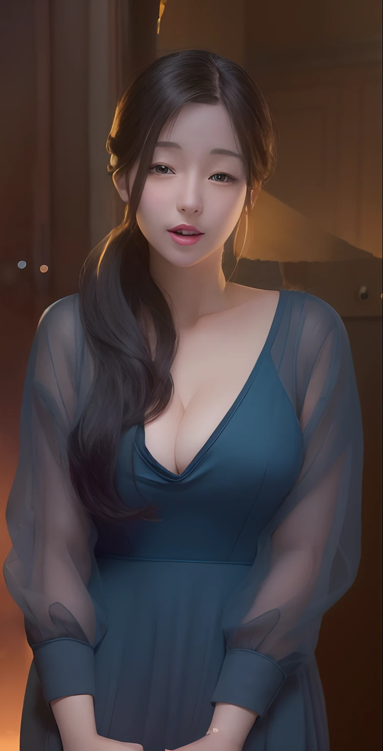 a cartoon picture of a woman in a blue dress with a smile on her face, beautiful alluring anime woman, seductive anime girl, inspired by Sim Sa-jeong, marin kitagawa fanart, anya from spy x family, seductive tifa lockhart portrait, attractive anime girl, from girls frontline, anime girl wearing a black dress, portrait of tifa lockhart