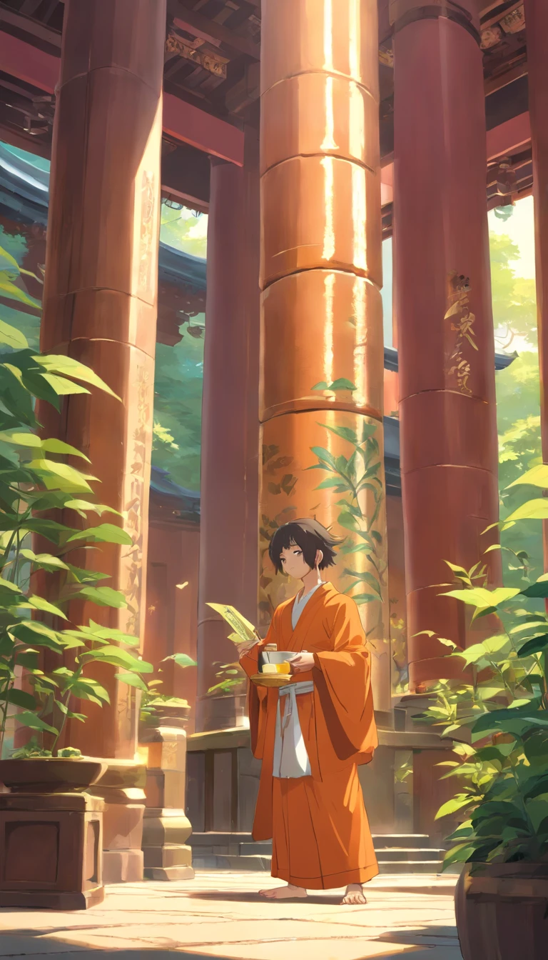 Monks drank tea and nettles and guarded scrolls in a temple.