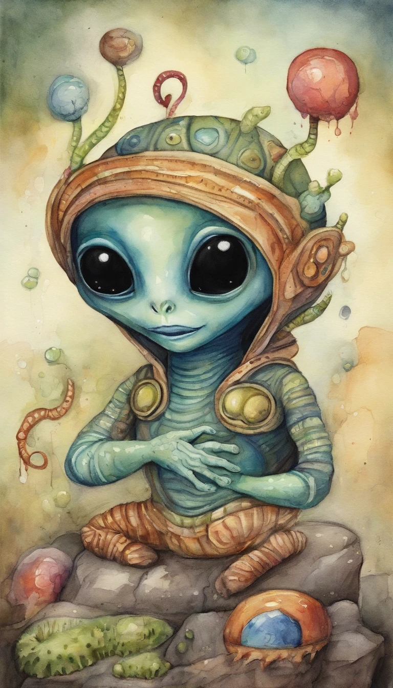 Drawing alien cute