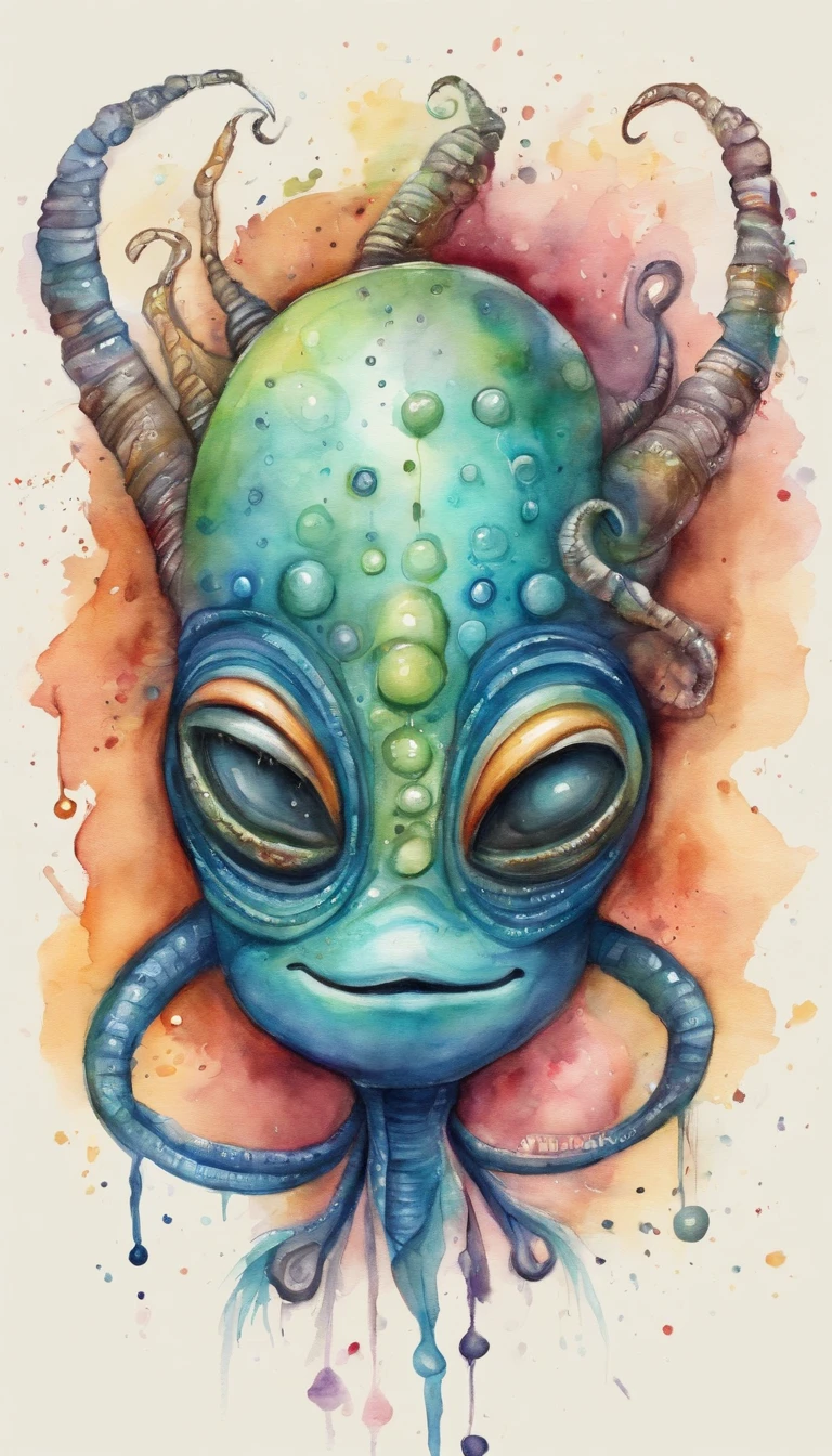 Drawing alien cute