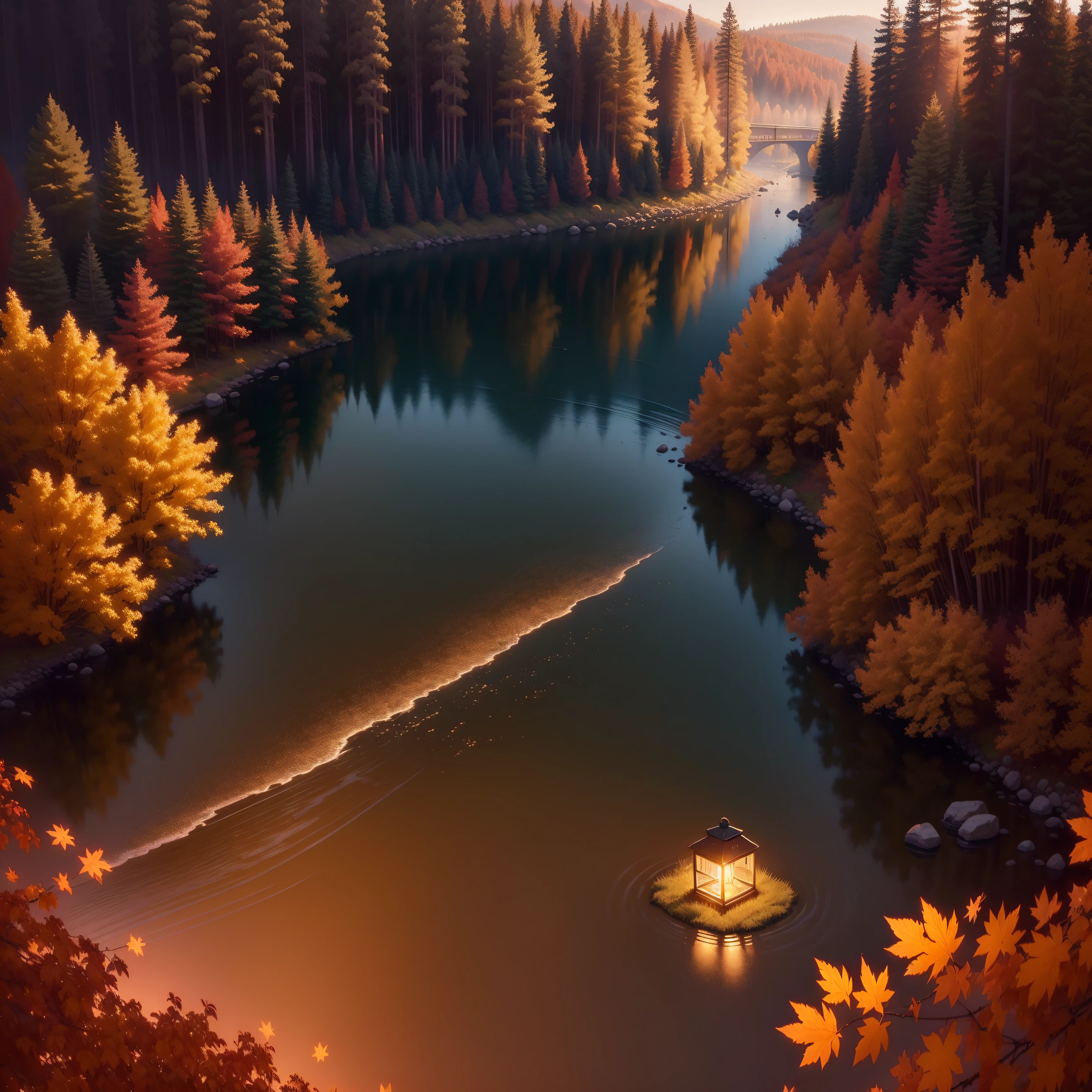 (Best Quality:1.3), (Better Performance:1.2), (Best illustration:1.2), (Artistic Cinematographic Lighting:1.2) wallpaper, autumn, cozy