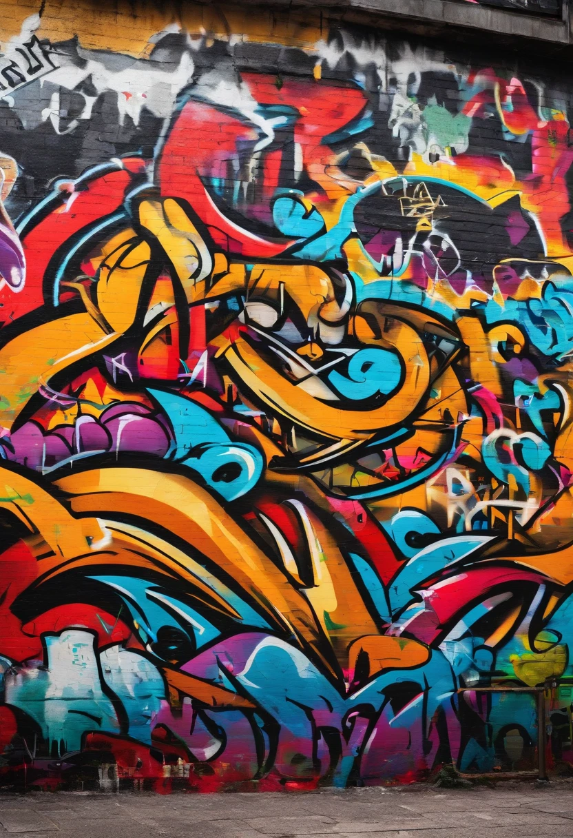 Prompt: Graffiti, The Monster, The whole picture, hight resolution、highly contrast