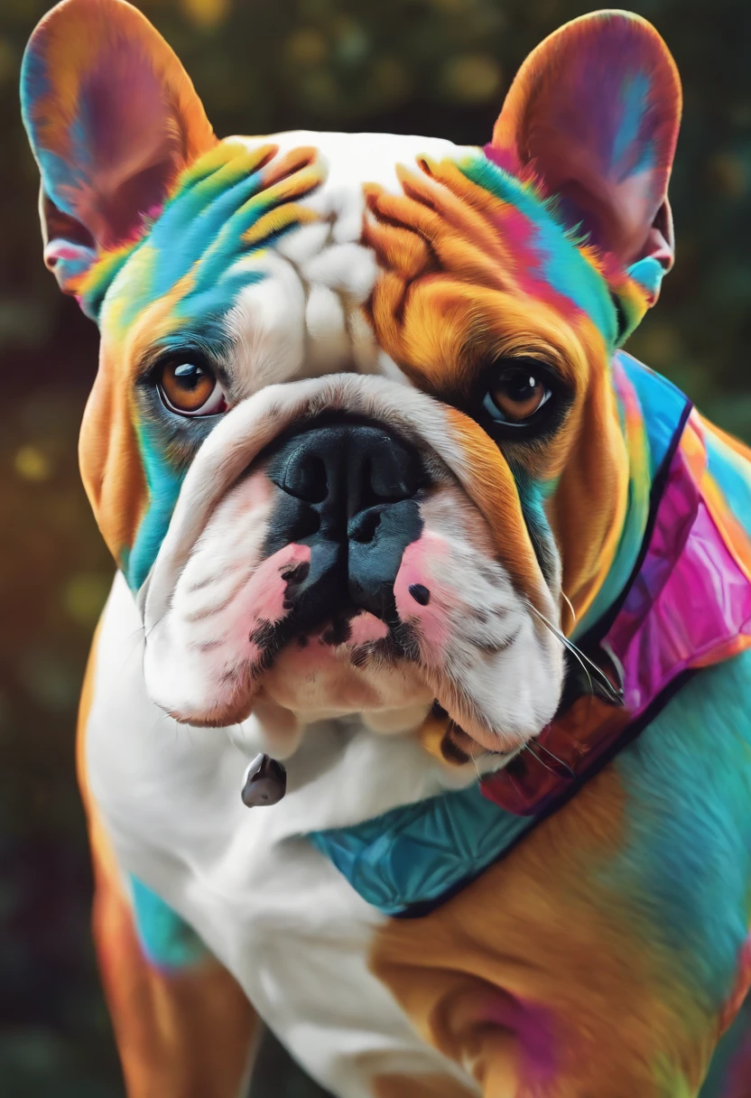 Close up do bulldog franc correndo no fundo colorido, Gatinho Digital, arte vetorial altamente detalhada, Jen Bartel, Estilo de arte impressionante, estilo de arte vetorial, arte do Adobe Illustrator, Arte de Alessandro Pautasso, Arte vetorial HD, Horse, arte vetorial multicolor, full-colour illustration, bela arte UHD 4K, Vivid high-contrast coloration, gatinhos bonitos