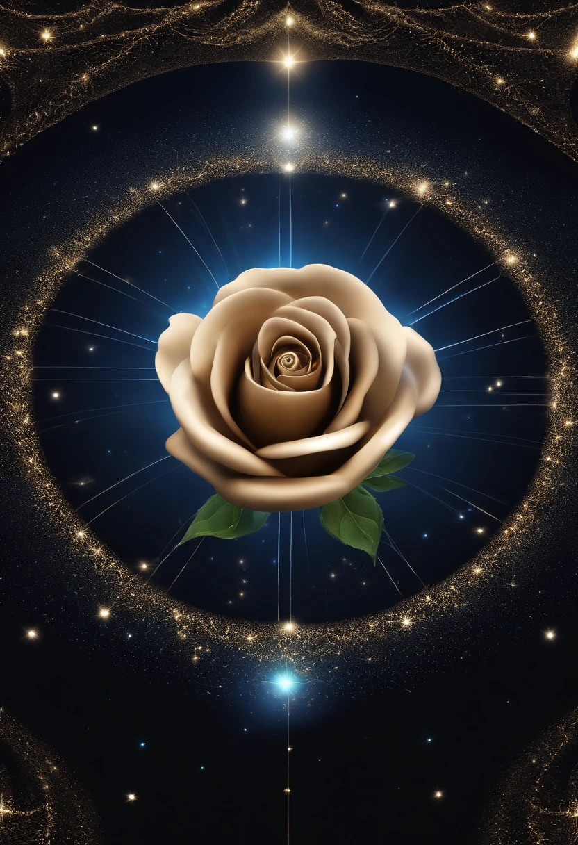 a unique modern one-eyed logo reflecting the Milky Way starry sky in the shape of a rose,Nebulosa Azul,Neblina nebulosa,brilho dourado,beautiful cosmic neural network,arte digital muito bonita, Arte digital altamente detalhada em 4k, softly swirling magical energy,Redemoinhos de magia,dreamlike art, intrincado estilo cgi anime ornamentado, fundo isolado