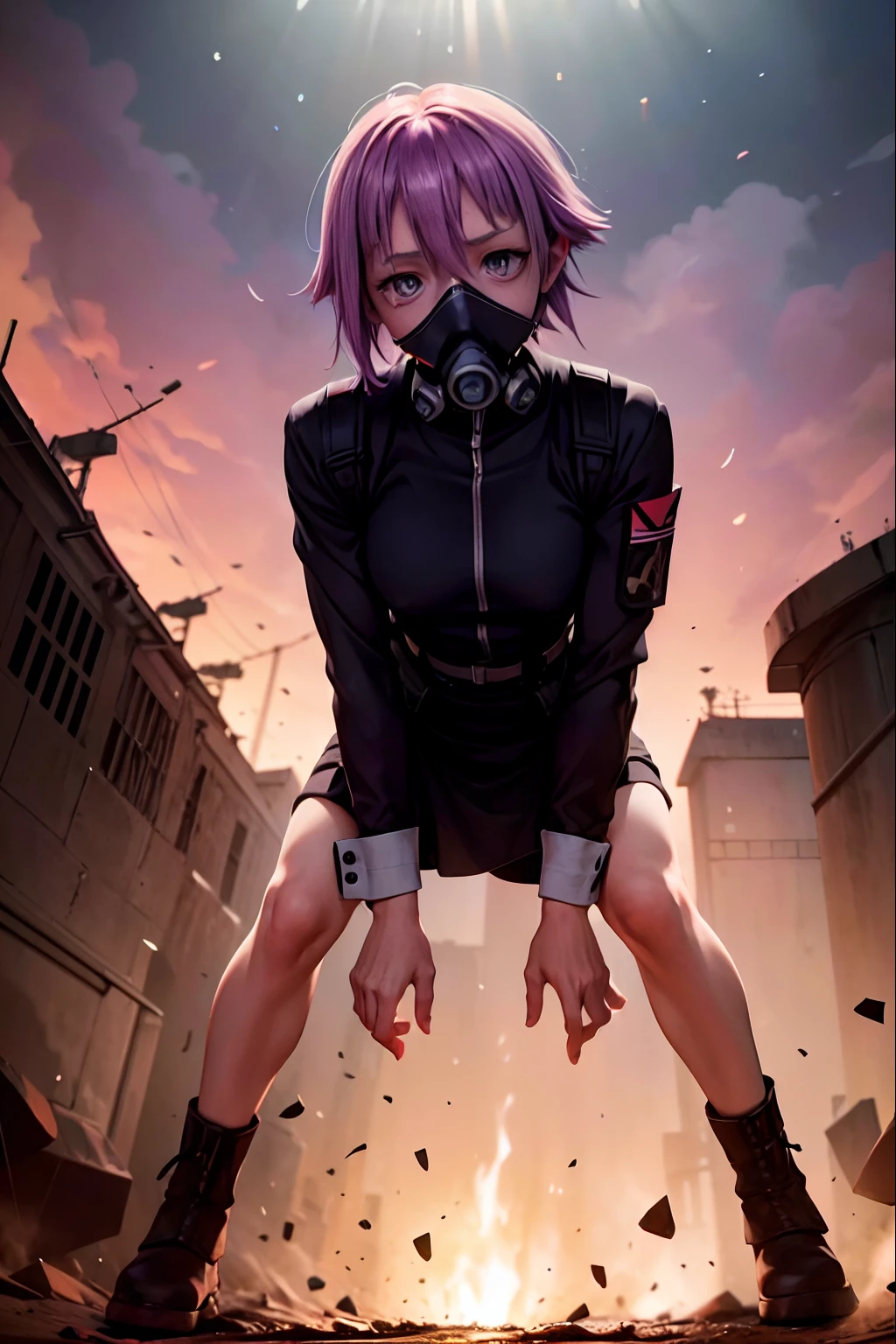 That he has a military uniform fights you and I have a gas mask that his eyes and his face come out well formed that I have a military combat suit that looks full body Crona only appears a person has purple hair that only appears Crona