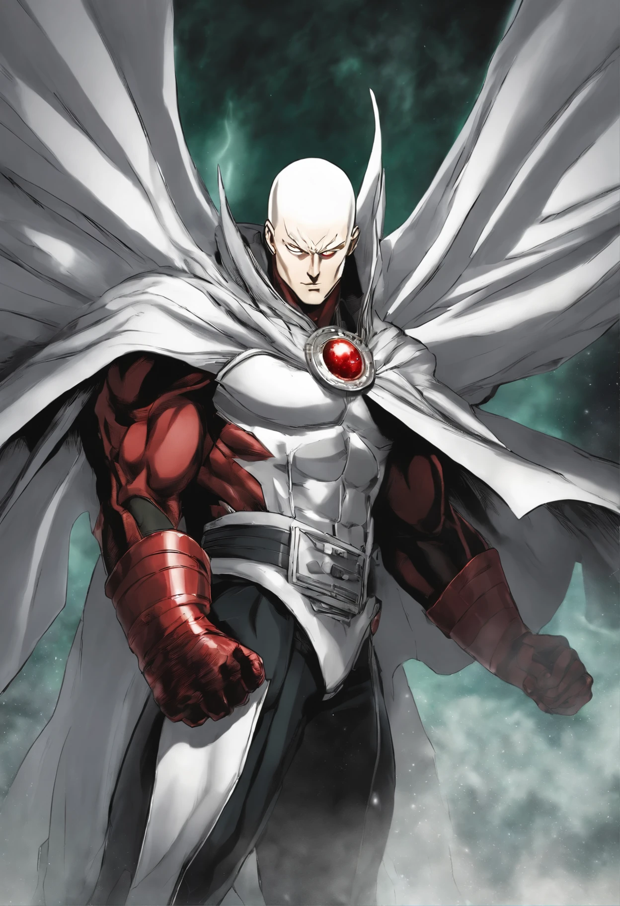 Boros, also known as Lord Boros, is a formidable and enigmatic antagonist in the popular anime series "One Punch Man." He is the leader of the Dark Matter Thieves, a powerful alien group that threatens the safety of the Earth. Boros is an imposing figure, standing tall with a muscular, alien physique that radiates strength and dominance. His emerald green skin shimmers with an otherworldly glow, hinting at his extraordinary abilities.

One of Boros's most distinctive features is his cyclopean eye, a single, menacing red orb that serves as both a symbol of his unique power and an eerie focal point when he unleashes his devastating attacks. He wears a battle-worn armor that bears the scars of countless battles, a testament to his status as a battle-hardened warrior.

Boros possesses regenerative abilities that make him nearly invulnerable, capable of healing even the most grievous of wounds. His strength, speed, and agility are beyond human comprehension, making him a formidable adversary for any hero, even the seemingly unbeatable Saitama, also known as One Punch Man.

As the leader of the Dark Matter Thieves, Boros is driven by a thirst for ultimate battles and constantly seeks out opponents who can challenge his immense power. His relentless pursuit of power and his indomitable spirit make him a compelling and memorable character in the "One Punch Man" series, as he pushes both heroes and viewers alike to their limits.