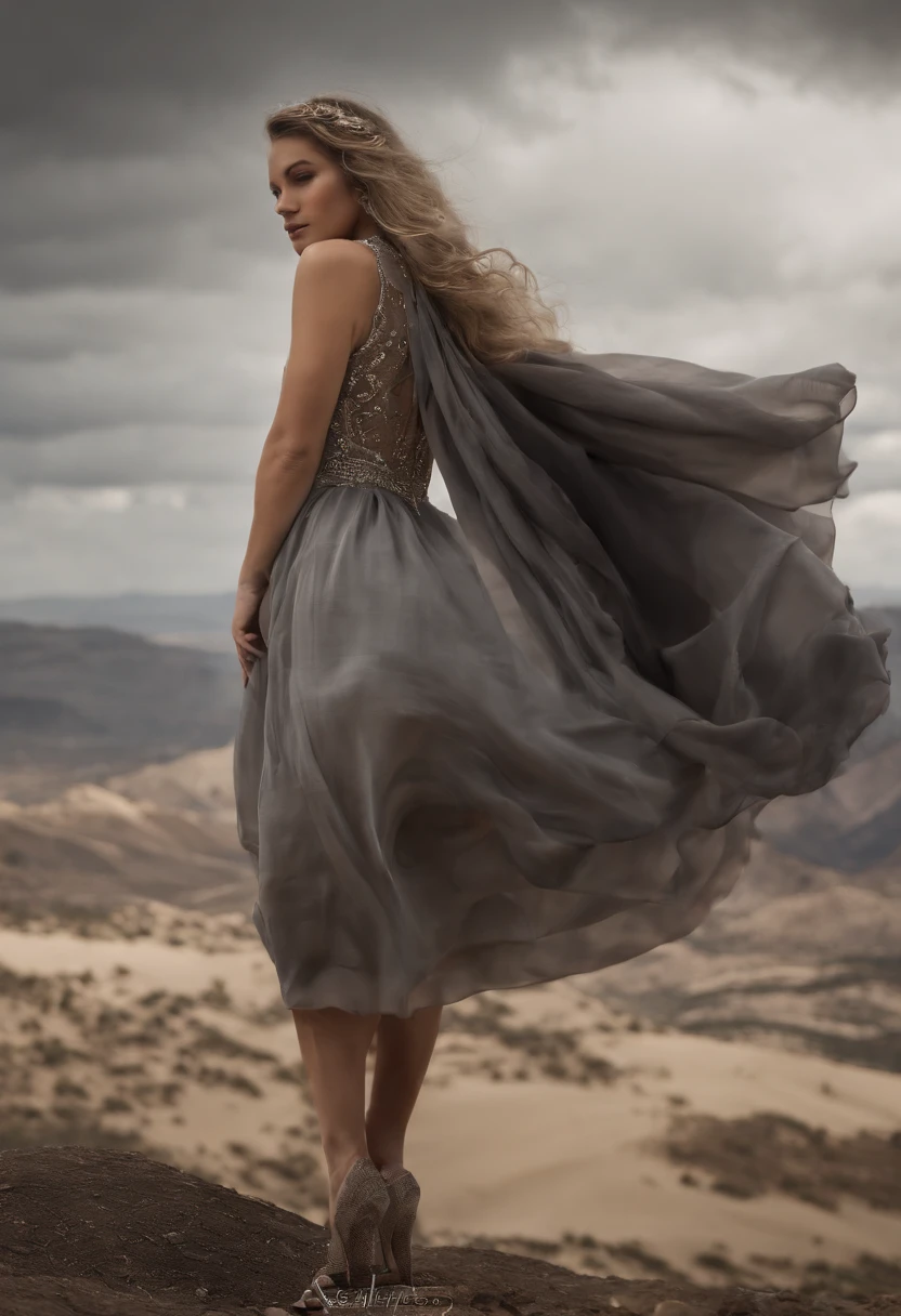 highly detailed, 8k, masterpiece, 1girl, Grey two-tone_hair, dress , , (perfect_face), ornate, intricate, dramatic lighting, 4k, detailed_background, caustics, portrait, , from_side