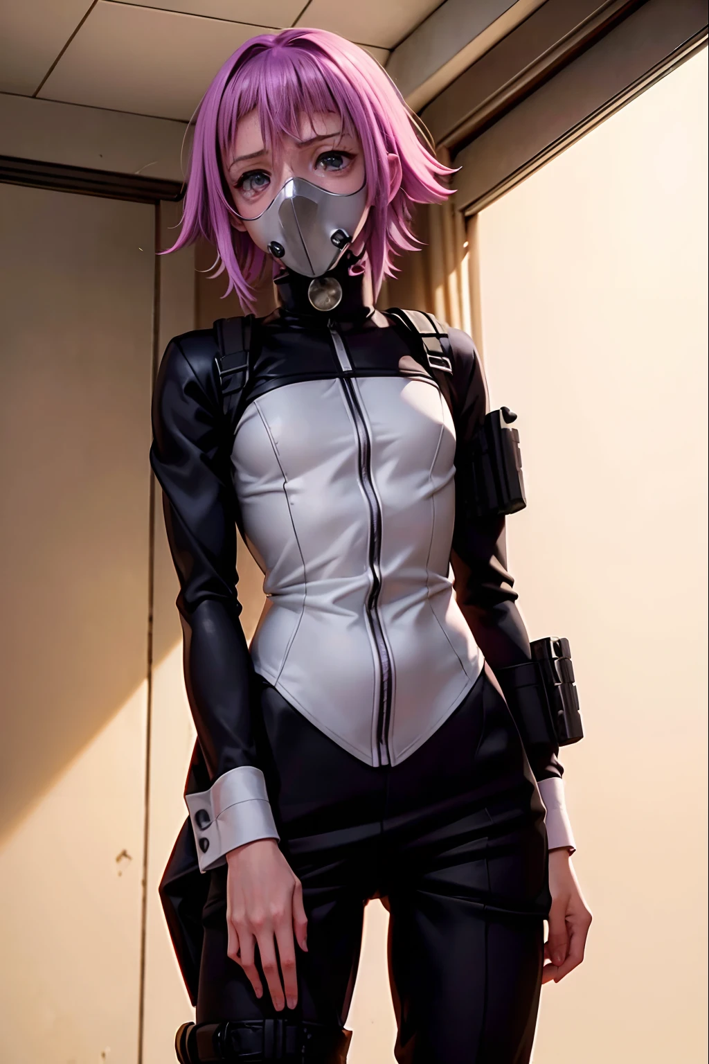 That he has a military uniform fights you and I have a gas mask that his eyes and his face come out well formed that I have a military combat suit that looks full body Crona only appears one person has purple hair that only appears Crona