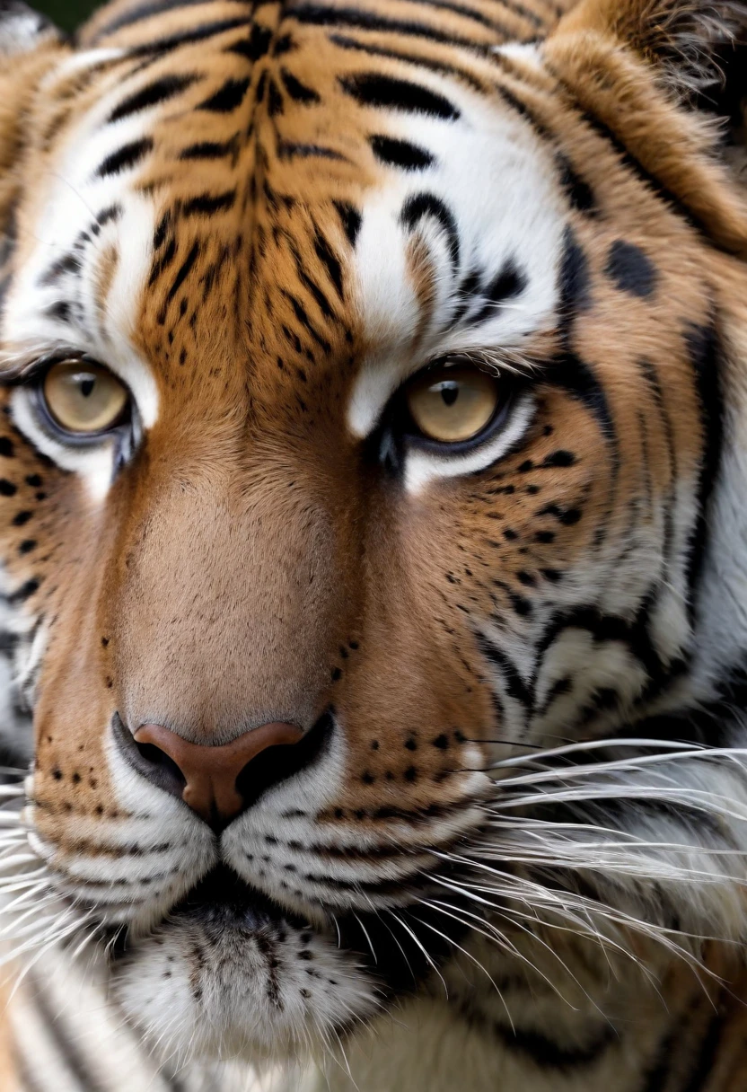 Draw a tiger woman's face, beautiful, Amazing art, highly detailed artwork