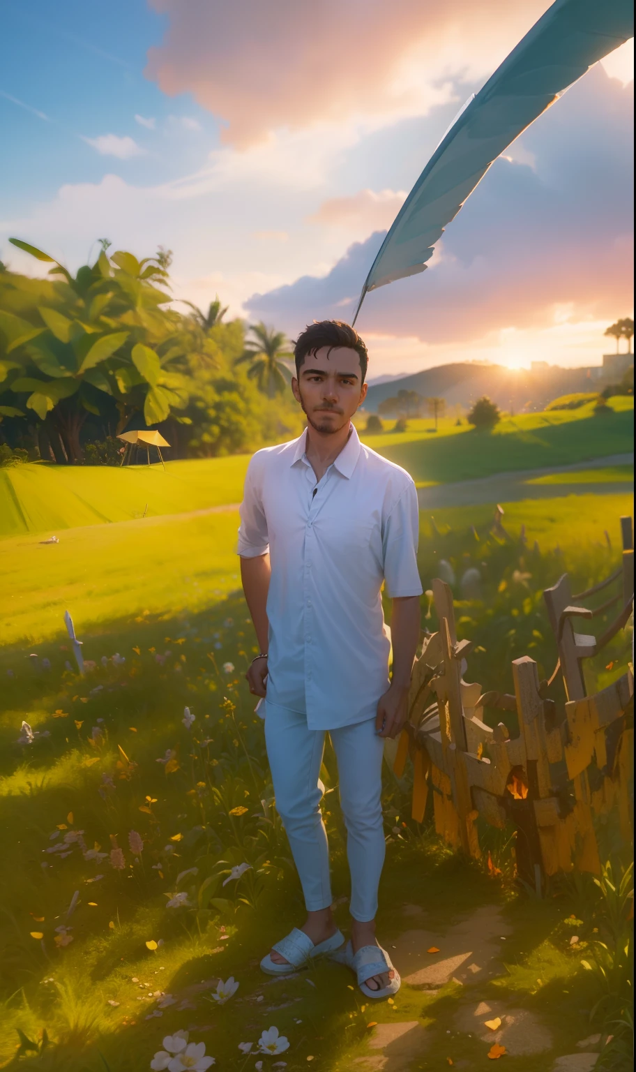 an image of an angel with a sword standing in hell, Anjo no inferno, arcanjo, angels vs demons, angel watching demon, angels and demons, anjo protegendo o homem, Arcanjo Miguel, O Anjo da Morte, Battle between angels and demons, anjo super largo, epic angel wings, angels protecting a praying man, necessidade humana anjo da morte. ((imagem epica)), ((alta qualidade))