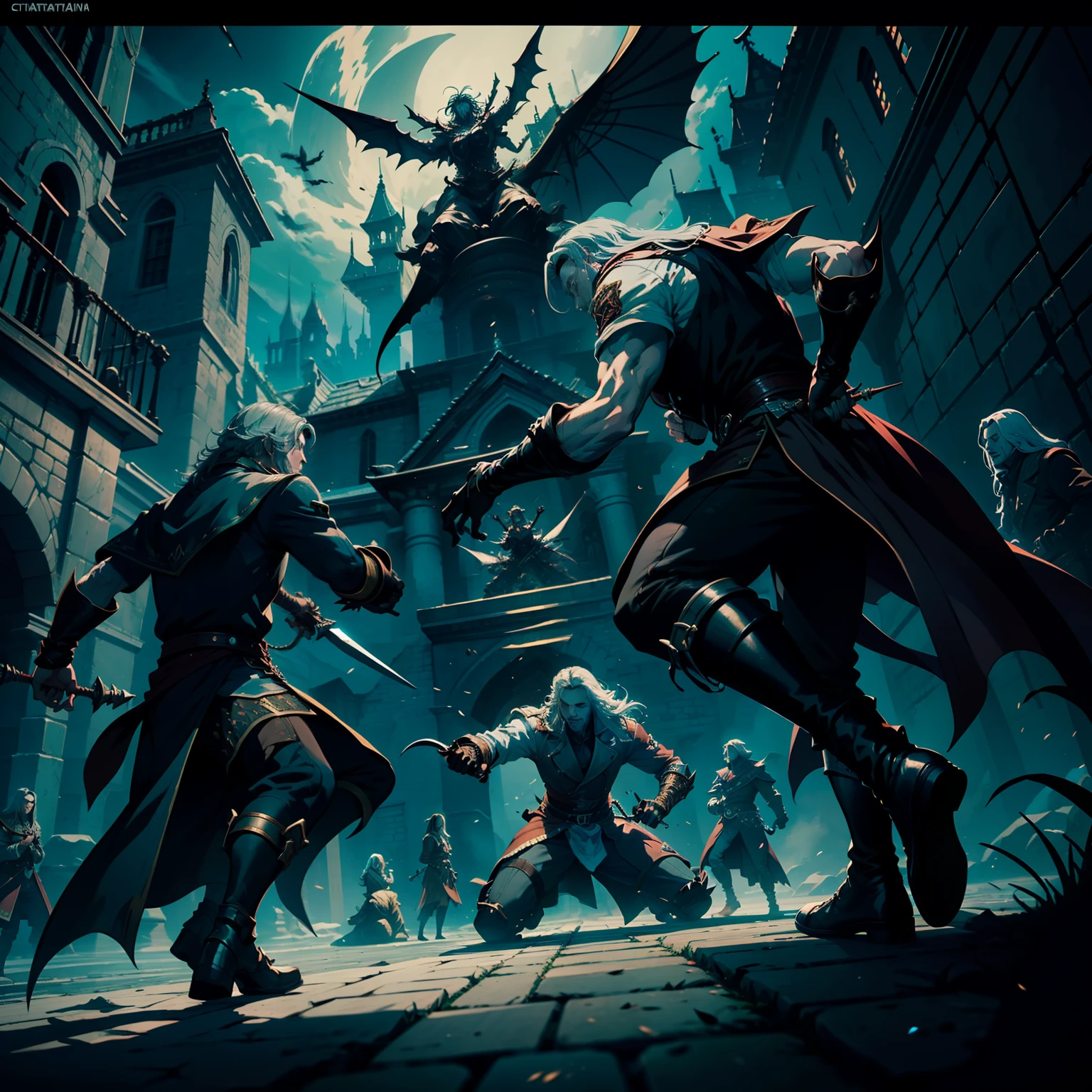 Castlevania Lord of the Shadows hyper realistic super detailed Dynamic cinematic scenes of men in battle hyper realistic super detailed Dynamic battle poses Very detailed Dynamic shot master piece scene cinematic scenes movie Epic Legendary