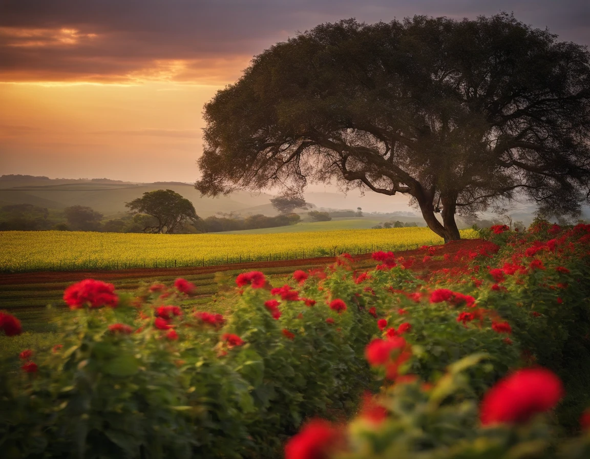 linda imagem de uma porteira de uma fazenda com natureza, beautiful view