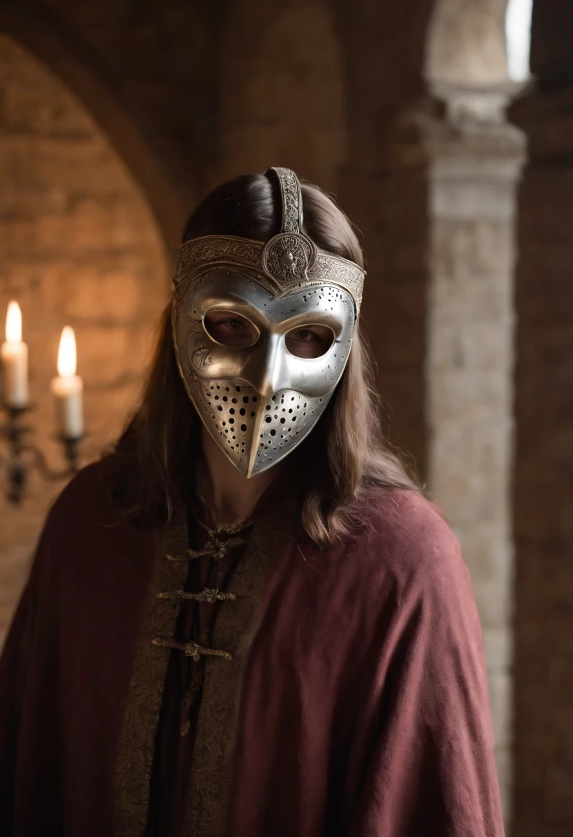 A doctor from the time of the scary plague with medieval clothes and the classic mask of the time with the pointed beak.