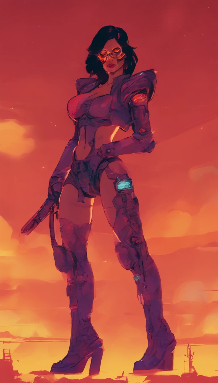 Beautiful cyborg warrior woman in rusty magic style, aumento cyberpunk, Cyber Software, ciborgue, fibras de carbono, cromar, Implantes, metal skull, Cyber Plate Armadura, (atmosfera escura:1.2), (nevoeiro & smoke billowing), (It's dark night:1.3), As cicatrizes, (medium length shaggy dark hair:1.1), (sombras para os olhos:1.1), (brilho lindamente detalhado:1.2), (Cinematic lighting), detalhes intrincados, A high resolution, olhos arredondados, detailed facial features, foco nítido, liso, aesthetic, Fundo escuro detalhado da planta industrial, pose estilosa, dynamicposes, (dramapaint)