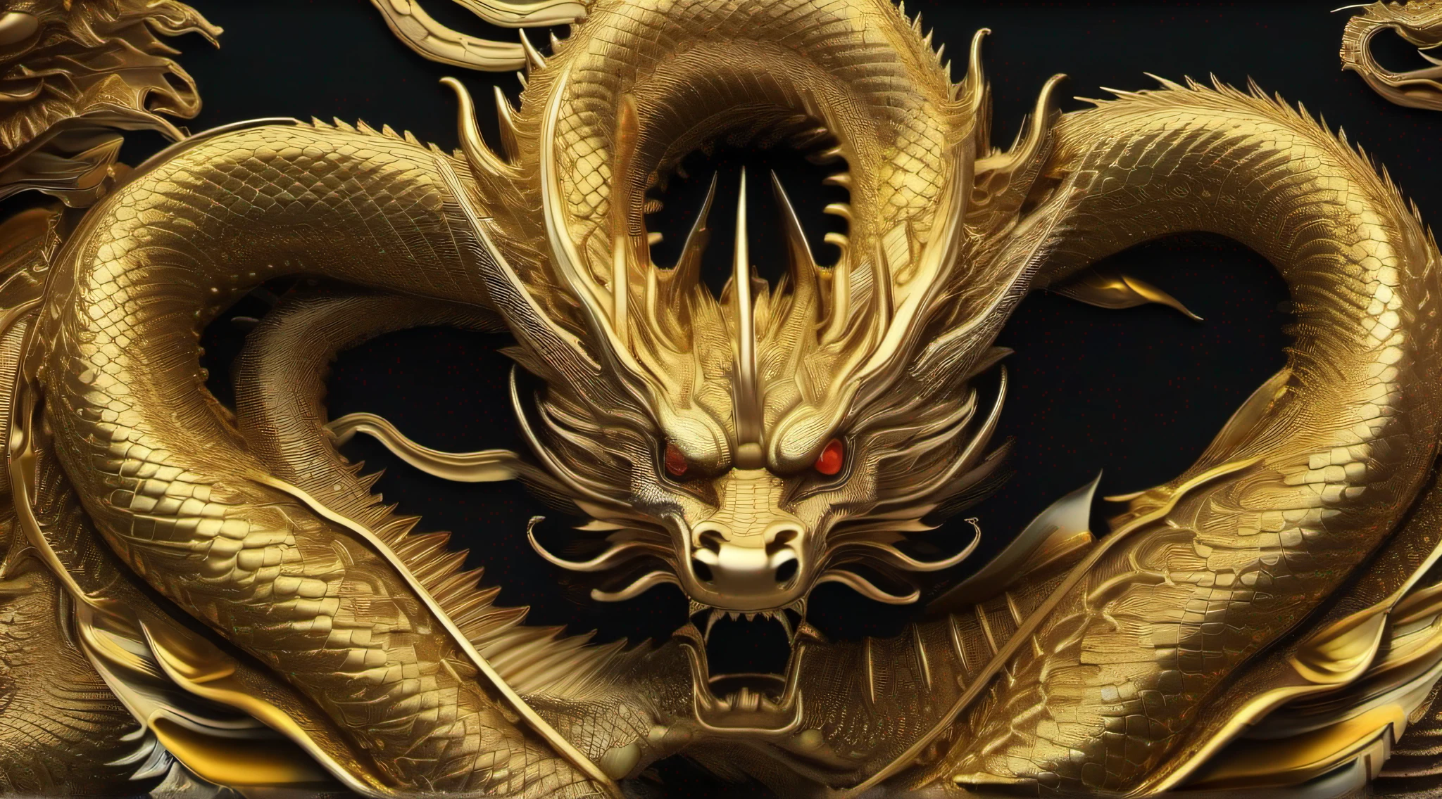 there is a gold dragon on a black background with universe, golden dragon, dragon art, majestic Chinese dragon, china silk 3d dragon, chinese dragon, ultra-detailed digital art, chinese dragon concept art, highly detailed digital art, smooth chinese dragon, 8 intricate golden tenticles, detailed dragon, colossal dragon as background, very detailed digital art, 5 finger claw, 8k detail, flying in space, wrapping its body around a plannet