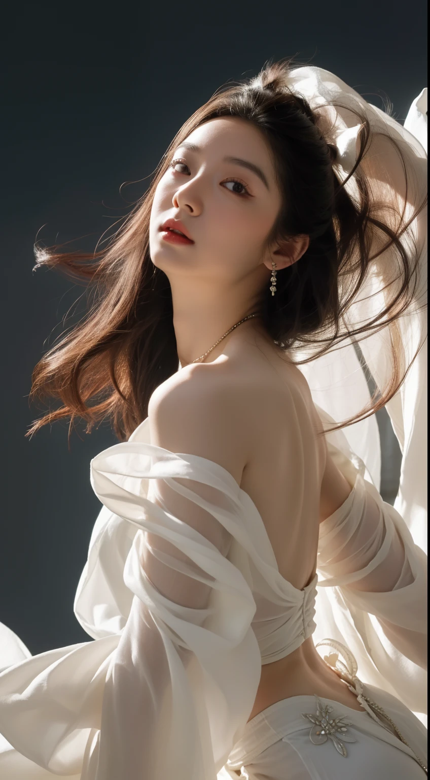 NSFW, zhongfenghua, 1girll, 独奏, Hanfu, Ancient_Chinese_architecture, flower field, blossoms, (White smoke:1.3) (realisticlying:1.4),(Bigchest) Zen entanglement, datura, Tangled, offcial art, Unity 8k壁纸, ultra - detailed, Beautiful and beautiful, tmasterpiece,best qualtiy, (dynamic angle:1.4), Glowing skin, (Floating colorful flashes:1)The most beautiful forms of chaos,ellegance,Fauvistdesign,vivd colour,Romantic depth of field exotic_Dance, Half_Naked