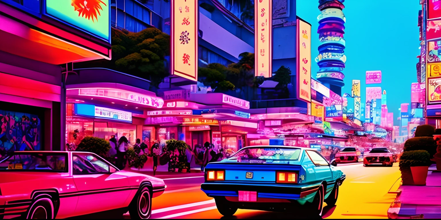 Un paisaje urbano con luces vibrantes y edificios extravagantes, showing the essence of the 80s and the Citypop genre. La imagen es una obra maestra (obra maestra: 1.5, La mejor calidad, High resolution: 1.3, Super resolution, Super detailed, ultra detallado:1.3), with every detail brought to life. El fondo se enriquece (Antecedentes enriquecidos:1.2), With a combination of neon signs, Palmeras, y arquitectura retro.
The city is full of energy and excitement, con gente vagando por las calles vestida con atuendos de moda de los 80. There's a sense of nostalgia as classic cars pass by.., adding to the allure of the scene. The composition of the image is carefully organized to capture the essence of the Citypop era., with iconic landmarks in the background, like towering skyscrapers and a famous music venue.
Image quality is top-notch, con colores vivos (vivid colors) que resaltan la vitalidad del paisaje urbano. the lighting (Studio lighting) is perfectly balanced, highlighting architectural details and creating a fascinating atmosphere. La obra de arte recuerda a un profesional (profesional) illustration, making it a true masterpiece.
En general, the image portrays the spirit of the 80s and the Citypop genre, evoking a sense of nostalgia and excitement. Capture the essence of the era, con sus colores vibrantes, Lively atmosphere, and emblematic places. It is a true work of art that pays homage to a memorable and influential period in music and culture...