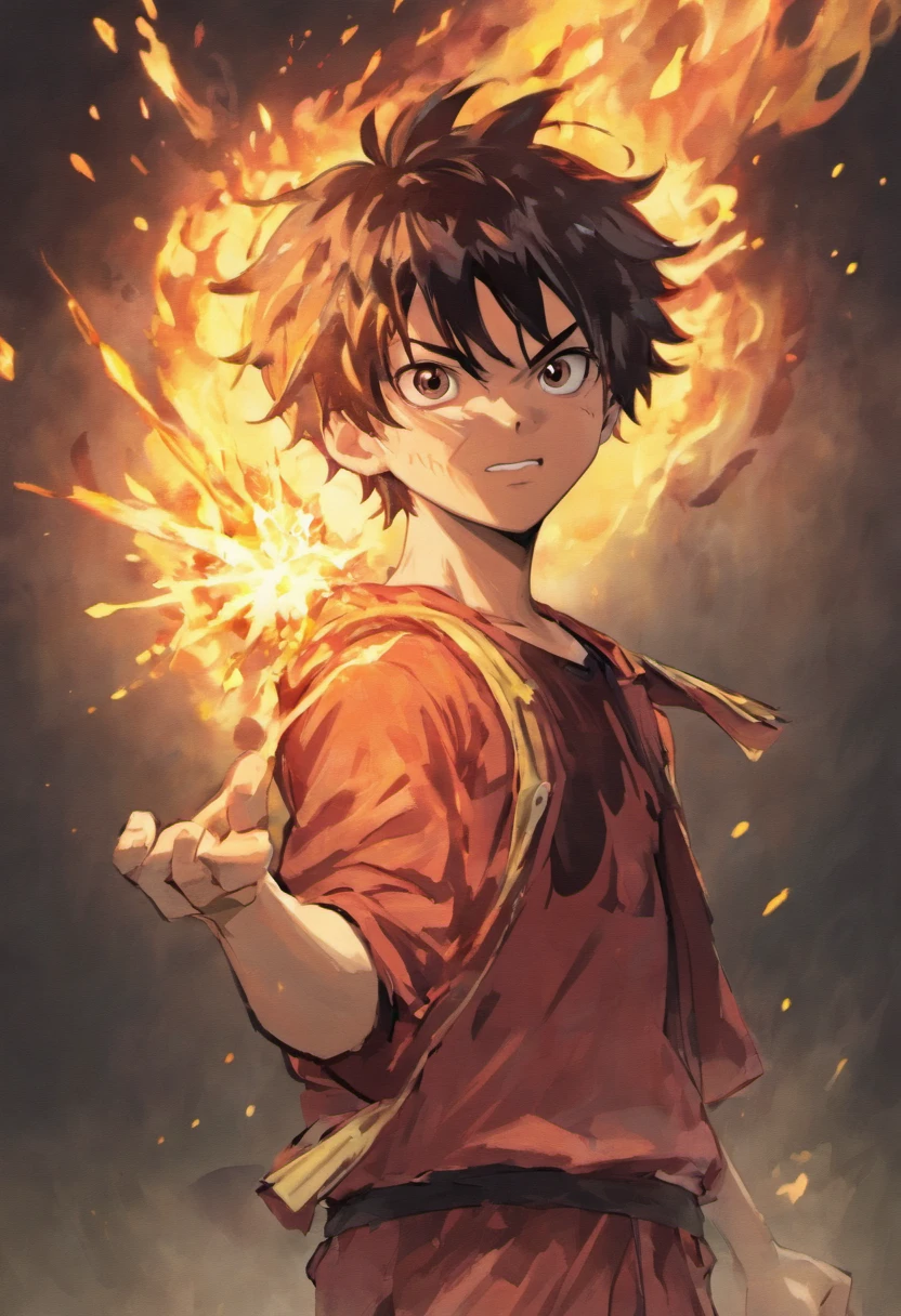 Design a gripping poster featuring Luffy from "One Piece" in a fit of rage. Capture the essence of his burning determination and unyielding spirit as he unleashes his wrath upon his enemies. Keep it short, bold, and intense to convey the raw power of Luffy's anger.