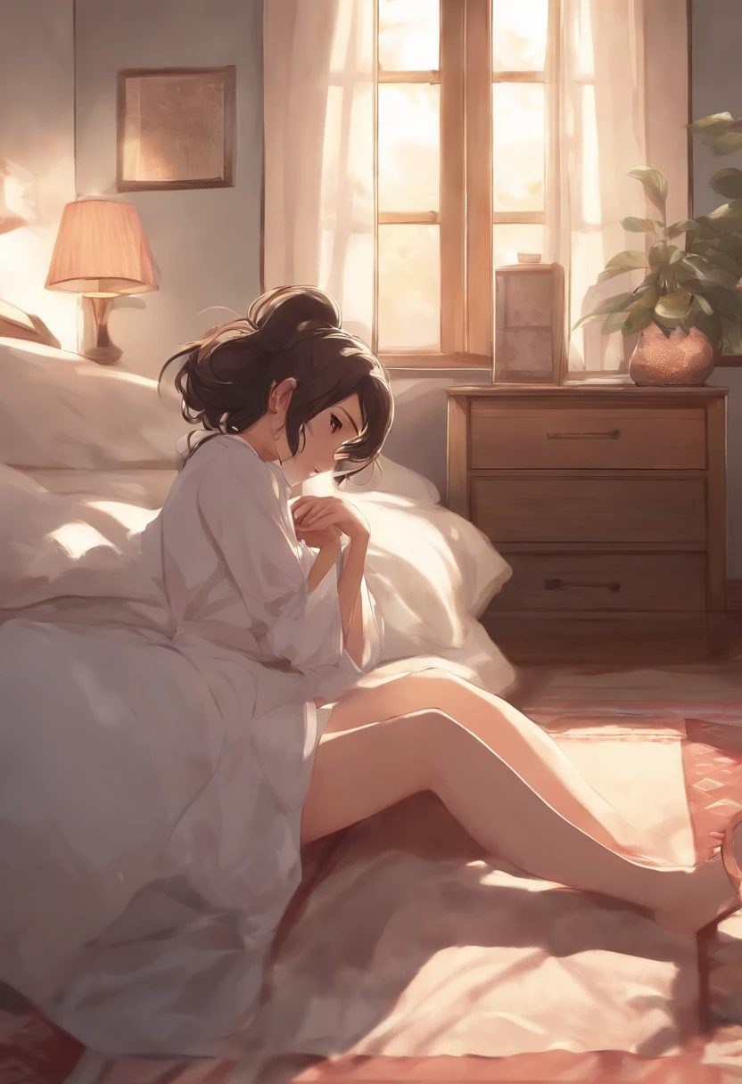 Garota anime sentada em uma cama com uma mala no fundo, the anime girl is crouching, protagonista feminina 👀 :8, menina bonita do anime agachamento, de meninas da linha de frente, menina anime sedutora, personagem de anime feminino, anime. soft lighting, Papel de parede anime 4k, Guweiz em Pixiv ArtStation, badass anime 8 k, tou