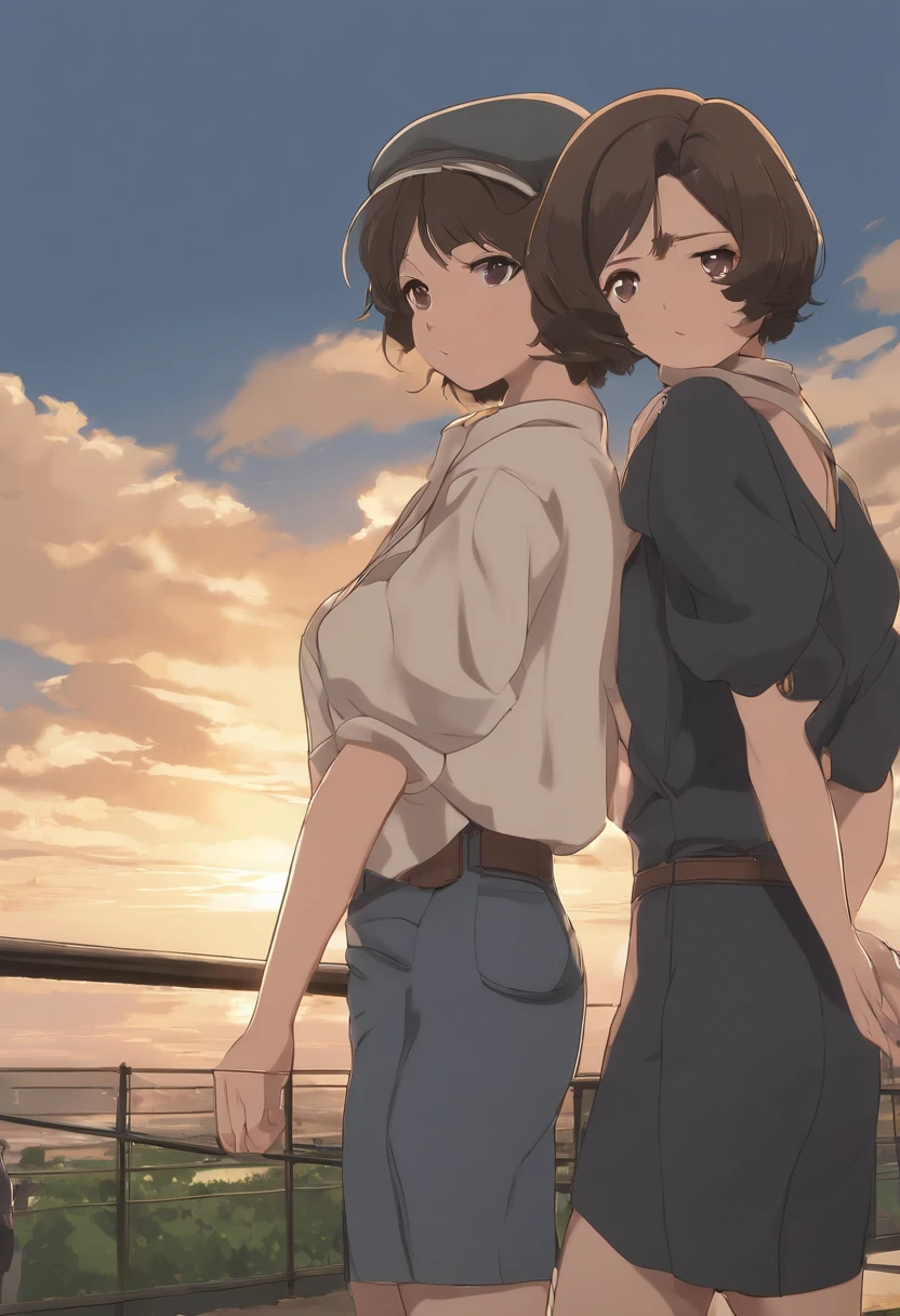 &quot;((workshop)), Perfect quality, Fat, bulging, full bodyesbian, Stunning beauty, Jean Farvonian, Small breasts, (High-quality anime, Makoto Shinkai), Angry, Blush, Stand on the street by the river next to the village, Hands on chest, looking at the audience smiling, No gloves. short hair blowing in the wind, The background is simple and blue, And the line of sight is downward at a low angle, Bright lightning.