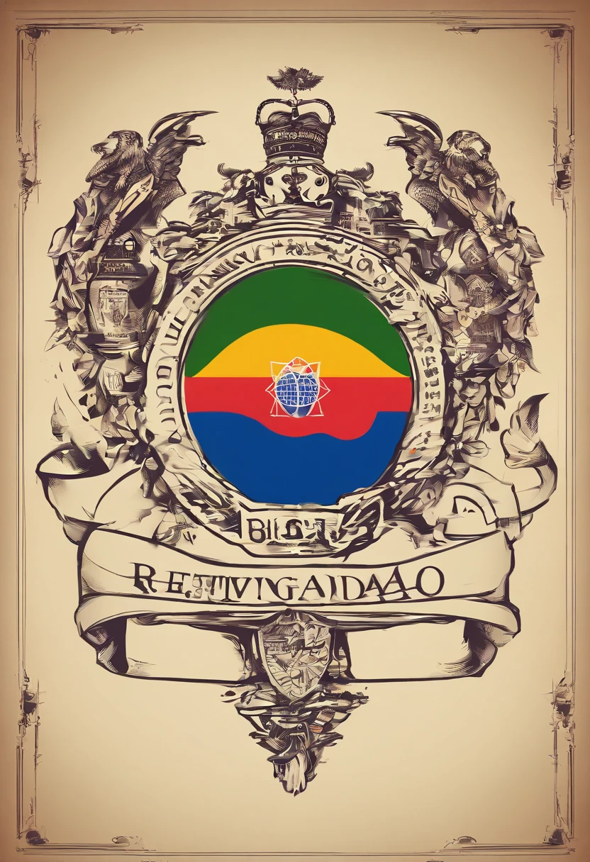 Logo for BRICS Government Organization, reimaginado, criativa, flag of the participating countries