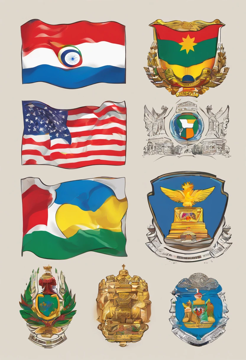 Logo for BRICS Government Organization, reimaginado, criativa, flag of the participating countries