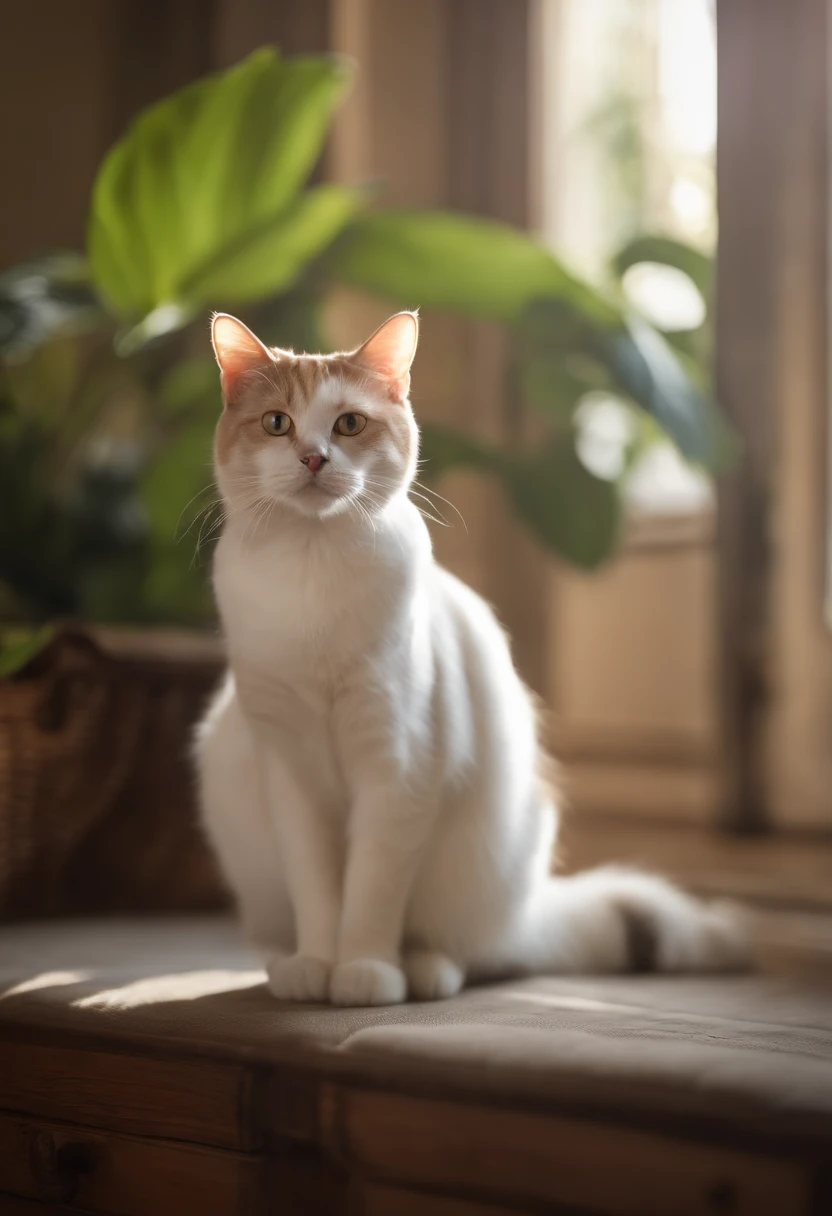 Capture chic and fat white cats to produce ultra-high-definition images, Classic Cat Pose. Using advanced macro photography techniques、Highlights the intricate details of the cat's coat, mustaches, And expressive eyes. Place the camera at the cat's eye level, Create an intimate connection between the viewer and the cat subject. Implement a wide aperture for a shallow depth of field, Make the cat stand out clearly against a gently blurred background. Improve lighting to emphasize the texture and contours of the cat's body, Using the software, Remove hard shadows with diffused lighting、Create software, cosy atmosphere. Catch a cat in a relaxed and balanced posture, Show its flexibility and elegance. An experiment to capture moments in natural movement, Stretching, grooming, etc., To convey a sense of authenticity. Implement post-processing techniques to improve image clarity, contrast, and color balance, Ensure every aspect, From the cat's intricate patterns to its intense gaze, Rendered in stunning detail. It is the last, convey the gentle beauty and innate grace of the cat,, Capture fleeting moments celebrating the unique essence of a cat's curiosity and calmness.
