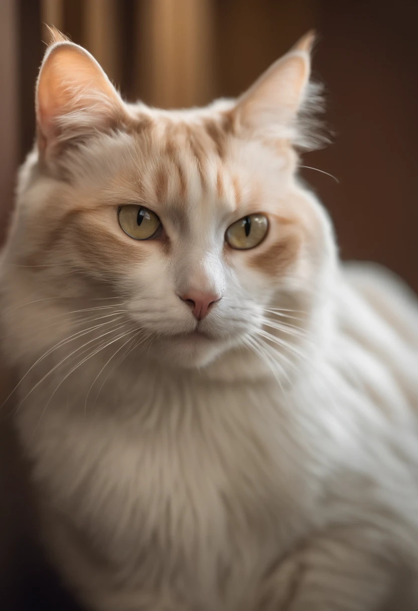 Capture chic and fat white cats to produce ultra-high-definition images, Classic Cat Pose. Using advanced macro photography techniques、Highlights the intricate details of the cat's coat, mustaches, And expressive eyes. Place the camera at the cat's eye level, Create an intimate connection between the viewer and the cat subject. Implement a wide aperture for a shallow depth of field, Make the cat stand out clearly against a gently blurred background. Improve lighting to emphasize the texture and contours of the cat's body, Using the software, Remove hard shadows with diffused lighting、Create software, cosy atmosphere. Catch a cat in a relaxed and balanced posture, Show its flexibility and elegance. An experiment to capture moments in natural movement, Stretching, grooming, etc., To convey a sense of authenticity. Implement post-processing techniques to improve image clarity, contrast, and color balance, Ensure every aspect, From the cat's intricate patterns to its intense gaze, Rendered in stunning detail. It is the last, convey the gentle beauty and innate grace of the cat,, Capture fleeting moments celebrating the unique essence of a cat's curiosity and calmness.