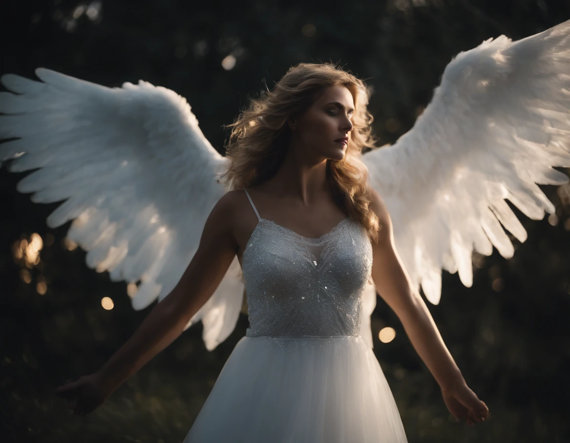 foresee star spirit lives,wings in white,blue and twillight body,deep thinking