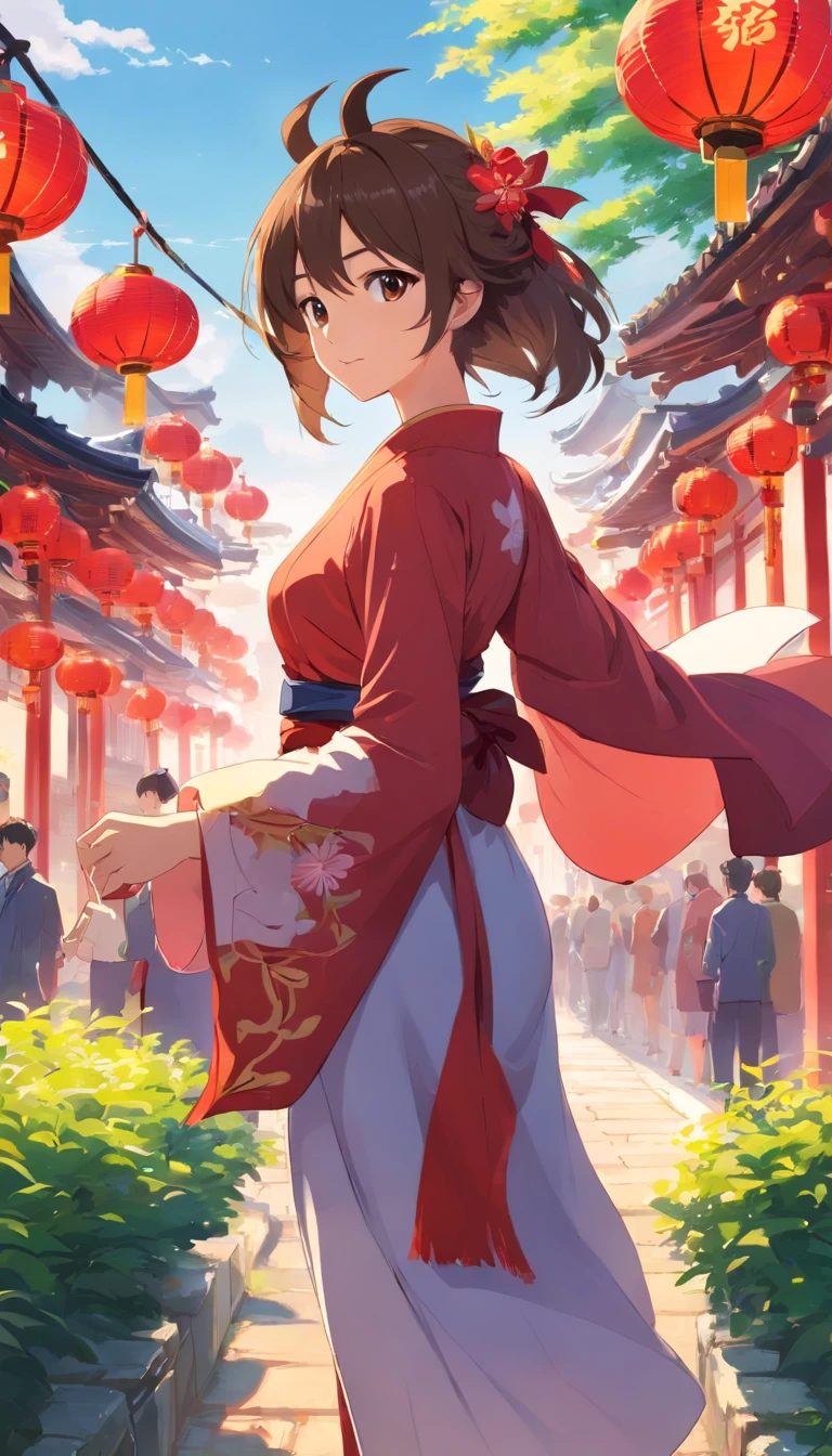 New Year's horse, Year of the Horse,Horse whole body,Don't be characterized,Lunar New Year, spring flowers, Red lanterns, fundo vermelho, Extremely high quality, Full-HD, Close-up, 2023, ..。.。.3D