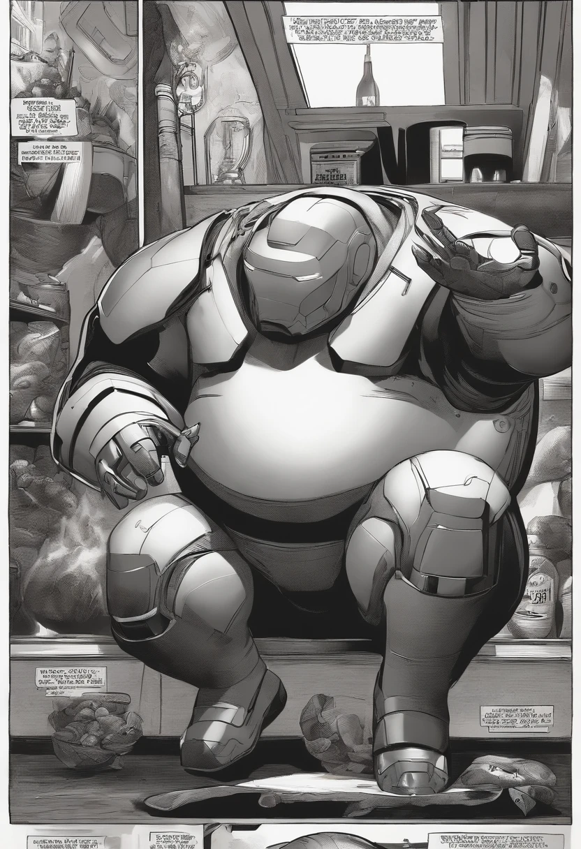 Fat Iron Man,Eating,potbelly,Sloth