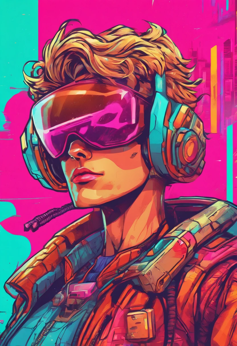 (best quality, highres, ultra-detailed, realistic:1.37), male with brown ponytail, has a light beard, wearing a sleeveless hoodie, mecha arms with crackling energy, superhero aesthetic, detailed facial features, intense expression, muscular physique, futuristic city backdrop, dynamic pose, vibrant colors, strong shadows, dramatic lighting