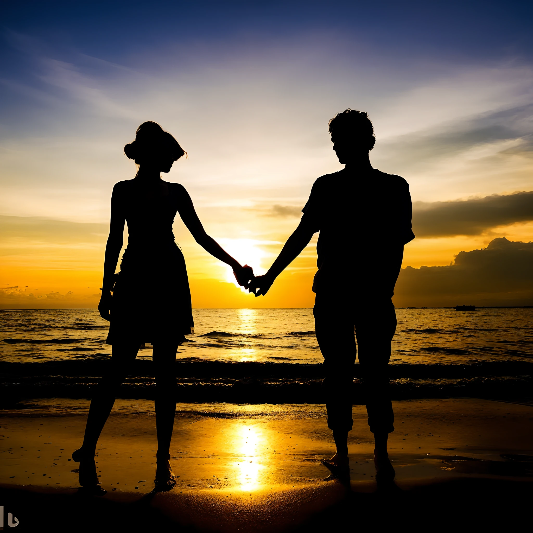 Silhouette of two people holding hands on a beach at sunset, romantic couple, gorgeous romantic sunset, Romantic, par, Romantic!!!, love is begin of all, Amando, Couple walking hand in hand, with sunset, on the beach during sunset, holding hands in the moonlight, Homem e mulher apaixonados, Holding hands, Romantic mood, Lovely couple, holding hand,Foto RAW de uma paisagem, pequenos detalhes, fotorrealista, 
foto ultrarrealista,
 8k uhd, dslr, soft-lighting, 
alta qualidade, grain of film, Fujifilm XT3, 
(obra-prima)Blonde woman in black bra top posing for a photo in a studio,
 mulher loira bonita, mulher loira, Blonde and attractive features,
 loira mulher jovem bonita, menina loira bonita, uma loira linda,
 Menina sexy com cabelo loiro longo, mulher loira nova, 
longos cabelos loiros e olhos grandes, modelo feminino bonito, 
cabelos loiros e olhos grandes,
 sorrindo, sentada na cama, calcinha preta pequenaanjo, 
ouro armadura (obra-prima, melhor qualidade, alta resolução: 1.4), 
1girl, anjo, textura dos poros da pele, cabelo loiro, HD, fotografia, filme, 
cinemactic, corpo inteiro, realista, (8k, foto RAW, melhor qualidade, obra-prima: 1.2), 
(realista, foto-realista: 1.33), melhor qualidade, olhos detalhados azuis,
 bonito, natural  lightting, profundidade de campo, grain of film, pele enrugada,
 sharp looking portrait, detalhado e realista de uma mulher, (sardas:0.5)